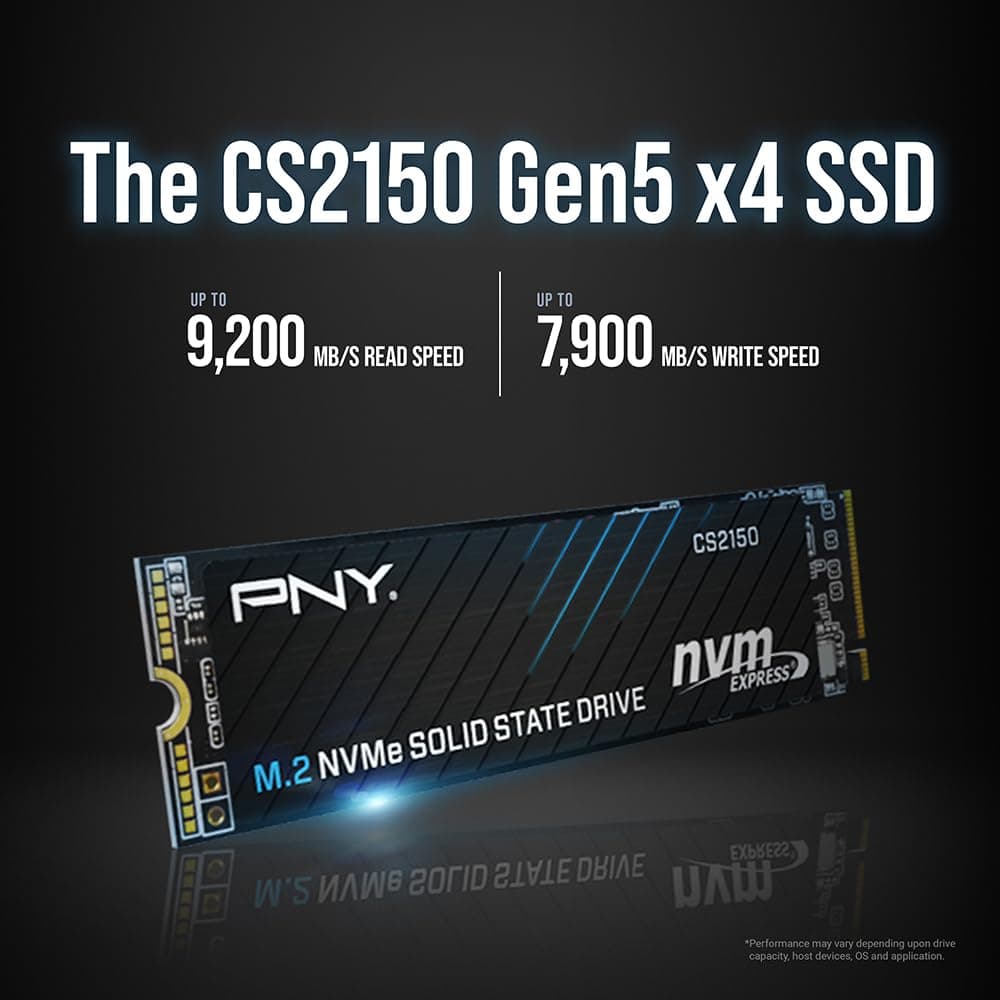 PNY CS2150 4TB Gen5 SSD PCIe NVMe M.2 2280 – Bis zu 9.200 MB/s Lesen – KI-Anwendungsbereit, ideal für Gaming, Foto-/Videobearbeitung, anspruchsvolle Workstations – Internes Solid-State-Laufwerk Bild 3