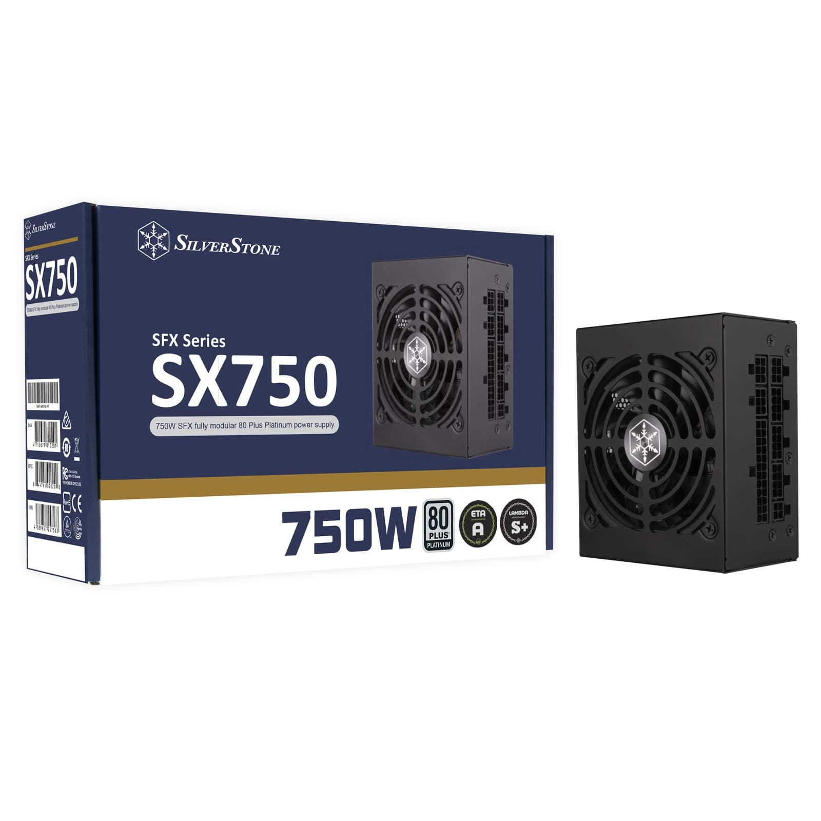 Silverstone SX750 Platinum, 750W SFX-Vollständig modulares 80-Plus-Platinum-Netzteil, SST-SX750-PT V1.1