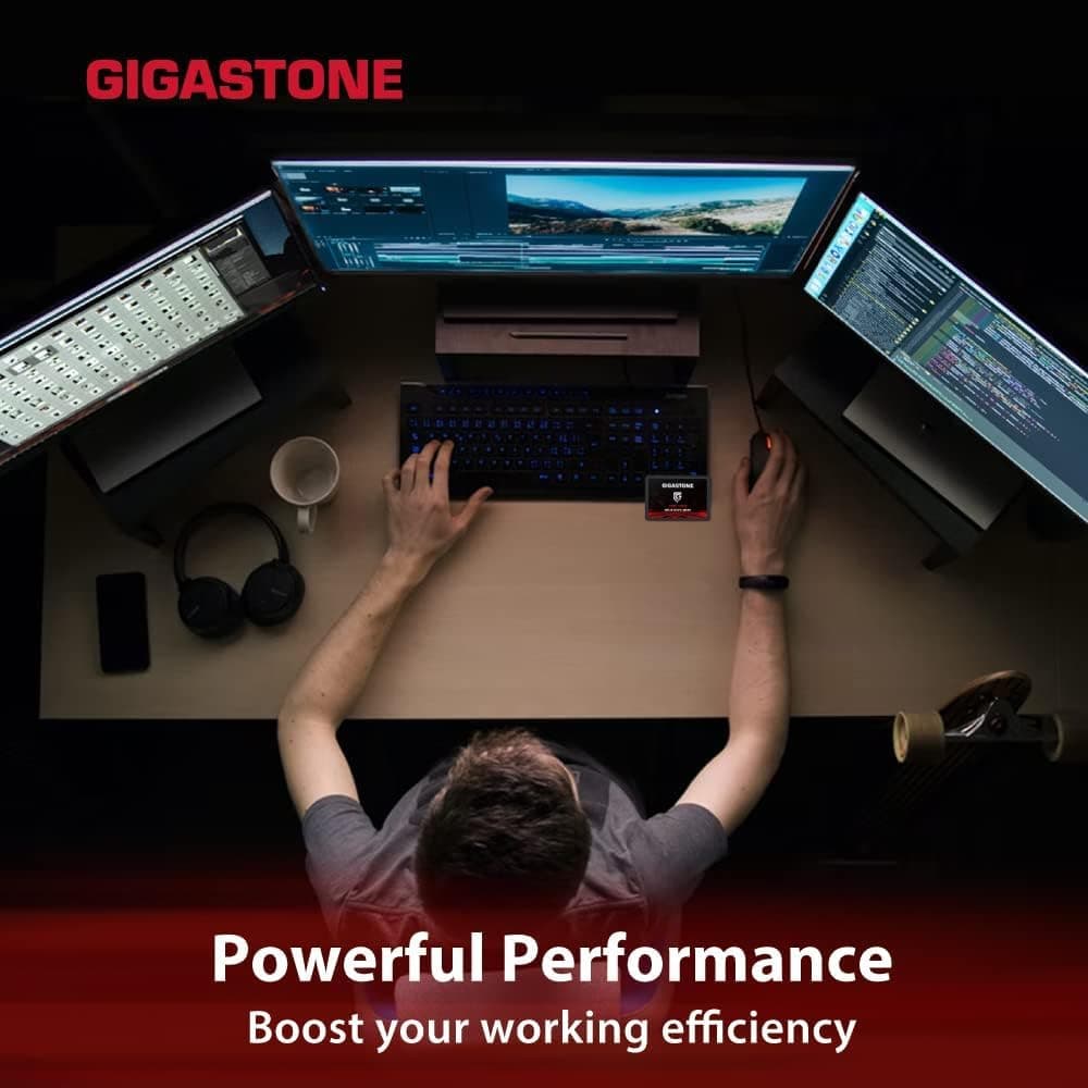 Gigastone SATA interne SSD 1TB 2,5 Zoll SATA III Schnittstelle 3D NAND Festplatte SSD Spiellaufwerk kompatibel mit Laptops und Desktop-Computern 2,5 Zoll 550 MB/s SLC Cache Game Turbo 1TB Bild 7