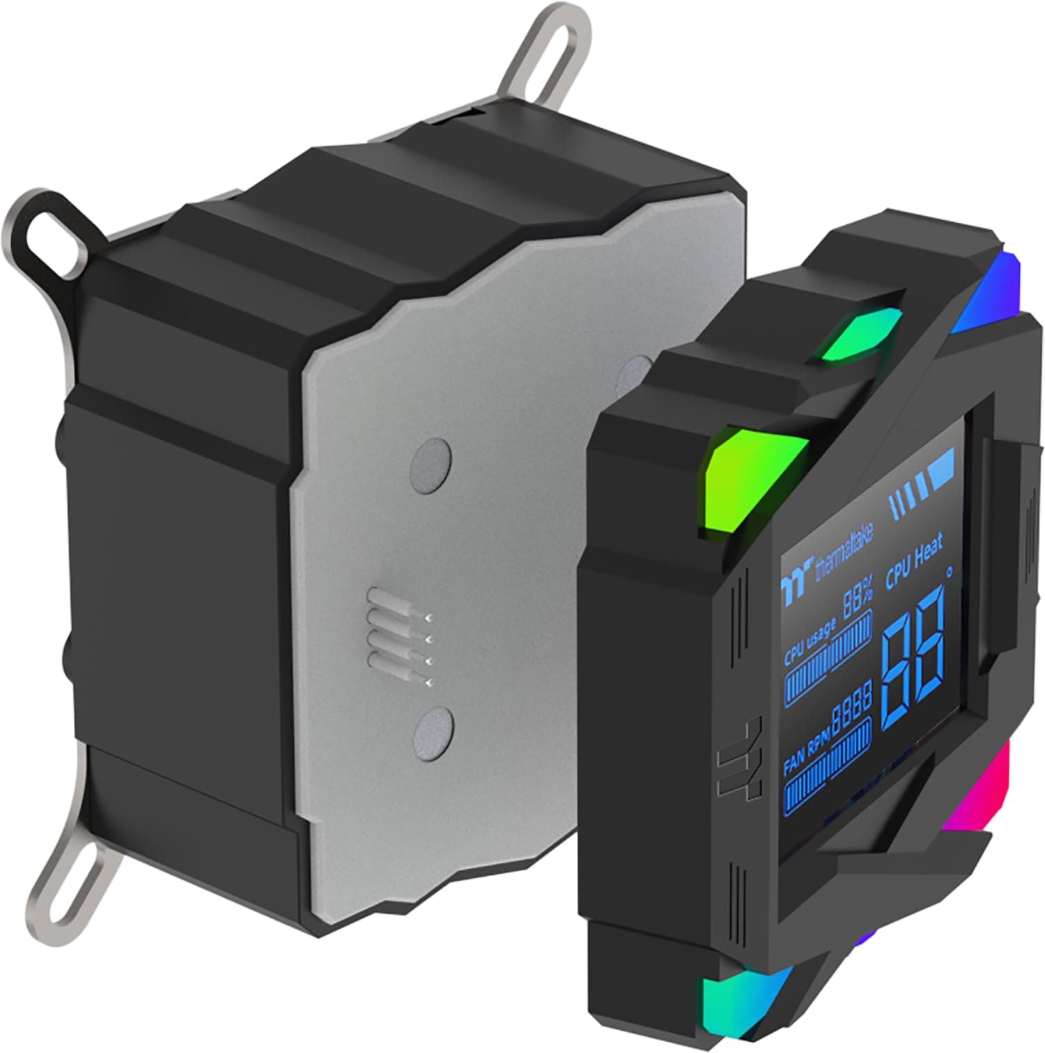 Thermaltake LA360-S ARGB Sync AIO Wasserkühlung 360mm – 2,4" Segment-LCD Display Wasserblock für CPU Temperatur und Auslastung, 3×120mm PWM ARGB Lüfter bis 2500 RPM, Intel/AMD (LGA1700/AM5), Schwarz Bild 3