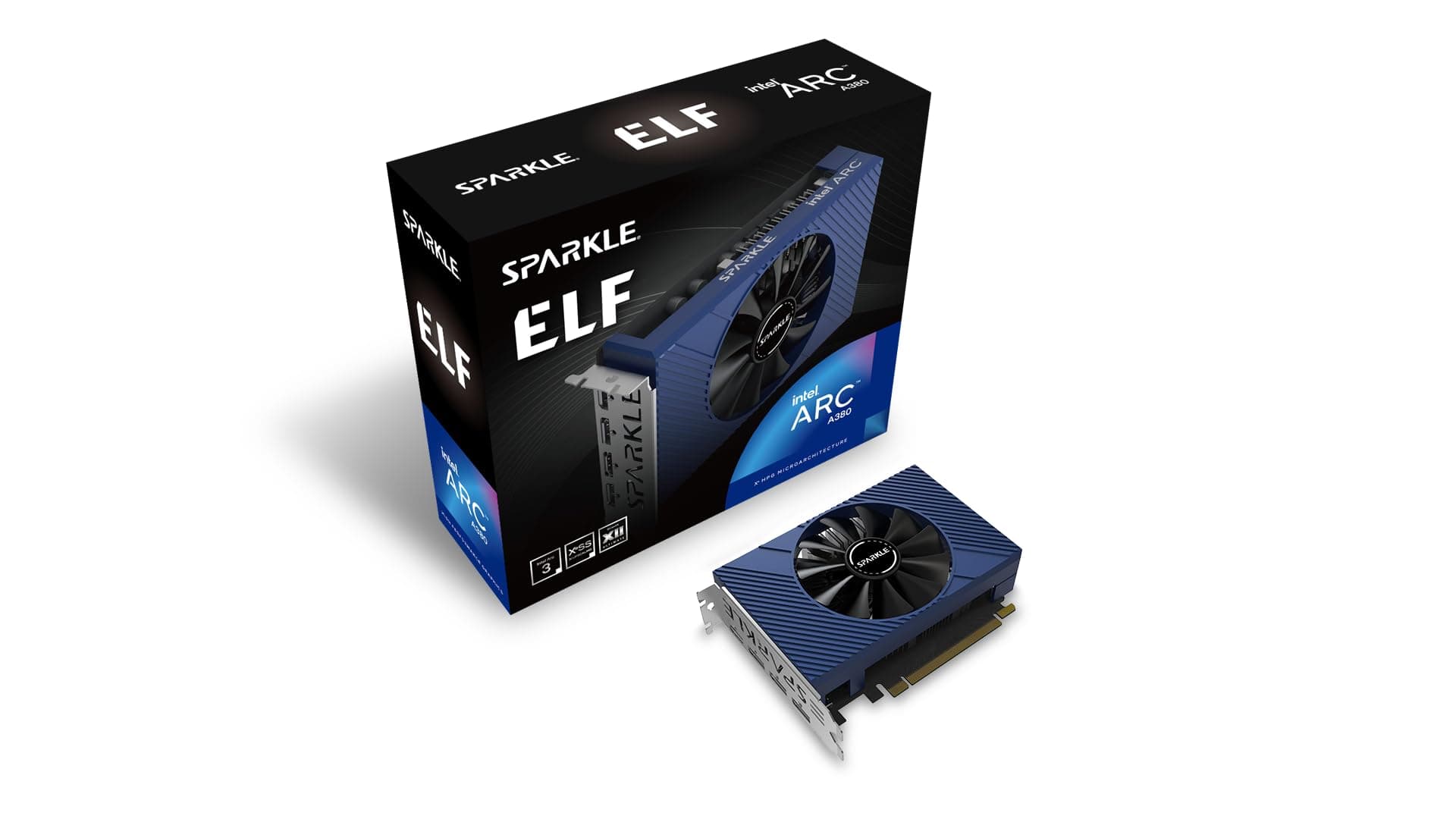 Sparkle Intel Arc A380 ELF DDR6 HDMI 2000MHz 6GB Single Fan Grafikkarte - Blau Bild 2