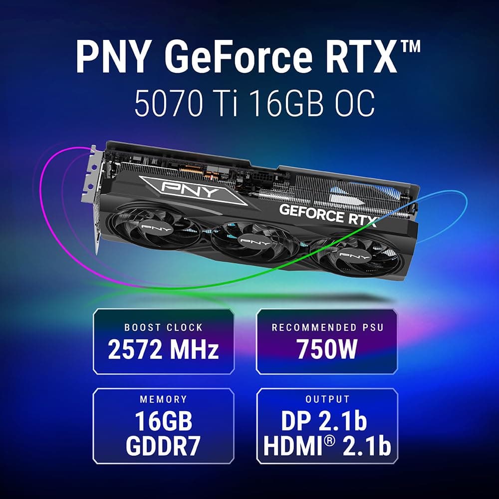 PNY GeForce RTX™ 5070Ti 16GB OC Triple Fan Grafikkarte DLSS 4 Bild 3