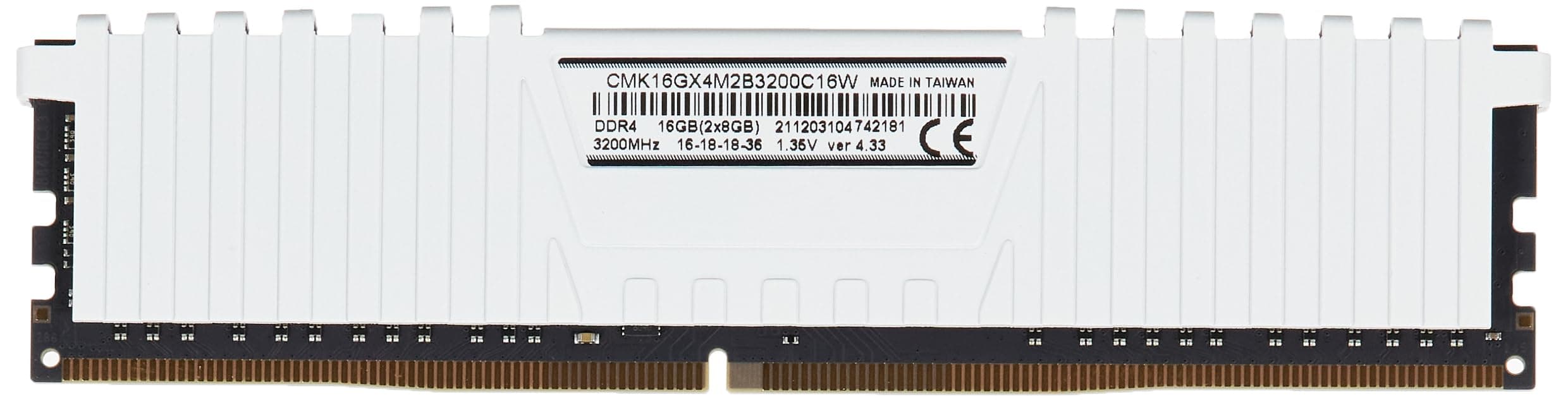Corsair Vengeance LPX 16GB (2x8GB) DDR4 Bis zu 3200MHz CL16 XMP 2.0 High Performance Desktop Arbeitsspeicher Kit, Weiß CMK16GX4M2B3200C16W Weiß 2 x 8 GB 3200 MHz Bild 8