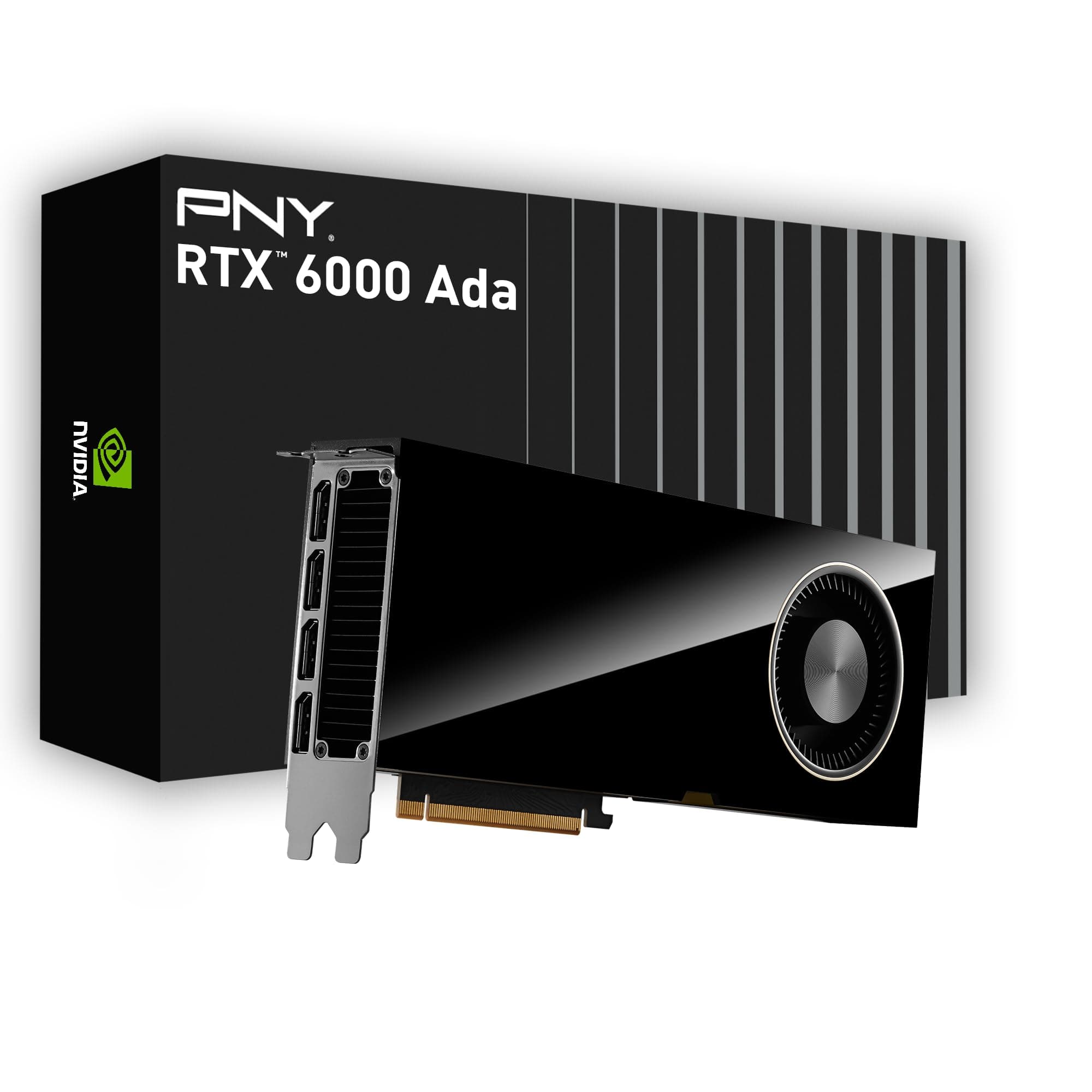 PNY NVIDIA RTX 6000 Ada Generation 48GB GDDR6 PCI Express 4.0 Dual Slot 4X DisplayPort 8K Support Ultraleiser aktiver Lüfter