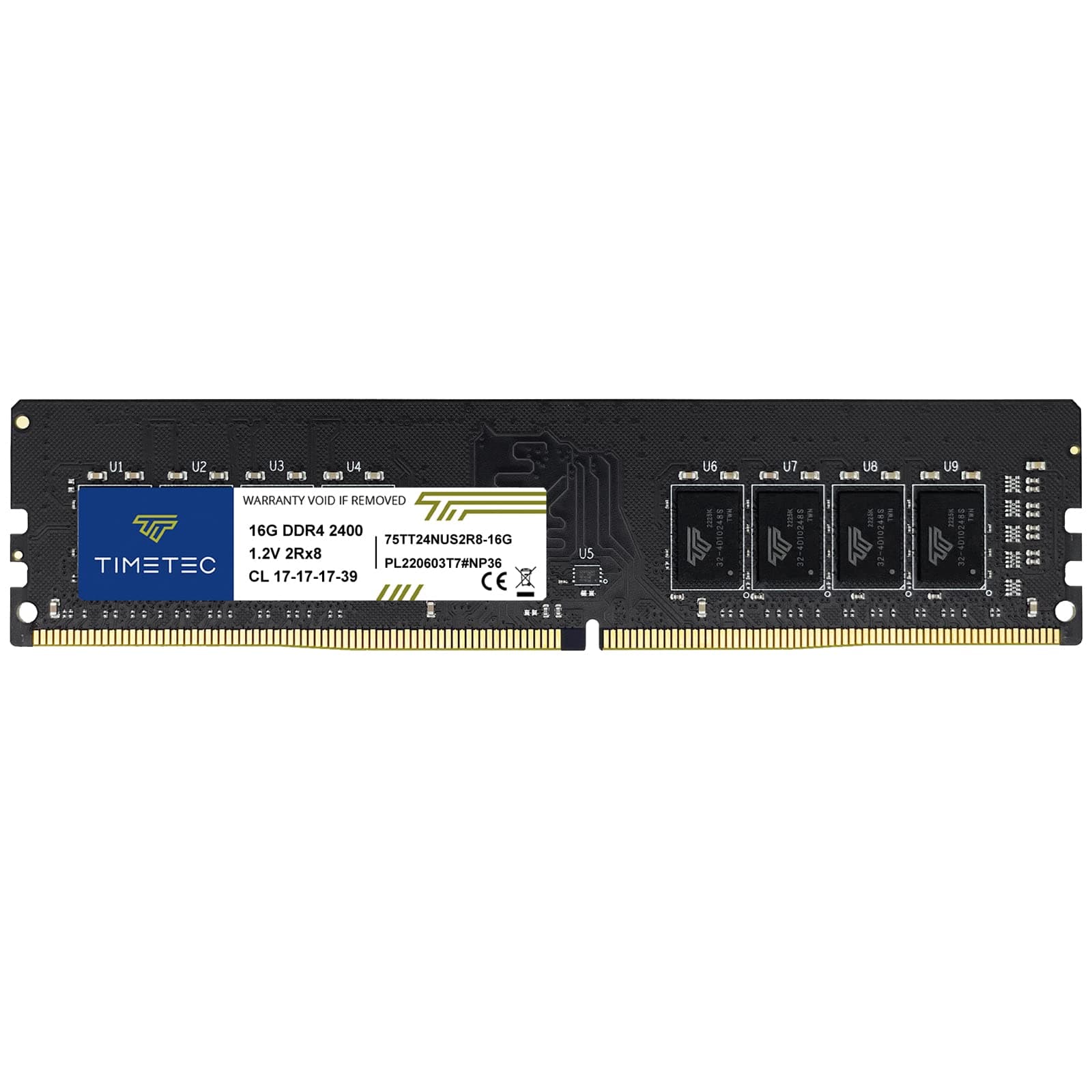 Timetec 16 GB DDR4 2400 MHz (PC4-2400T) PC4-19200 UDIMM für Desktop-PCs – Non-ECC Unbuffered, 288-Pin, 1,2 V, CL17 DIMM-Speichermodul Bild 2