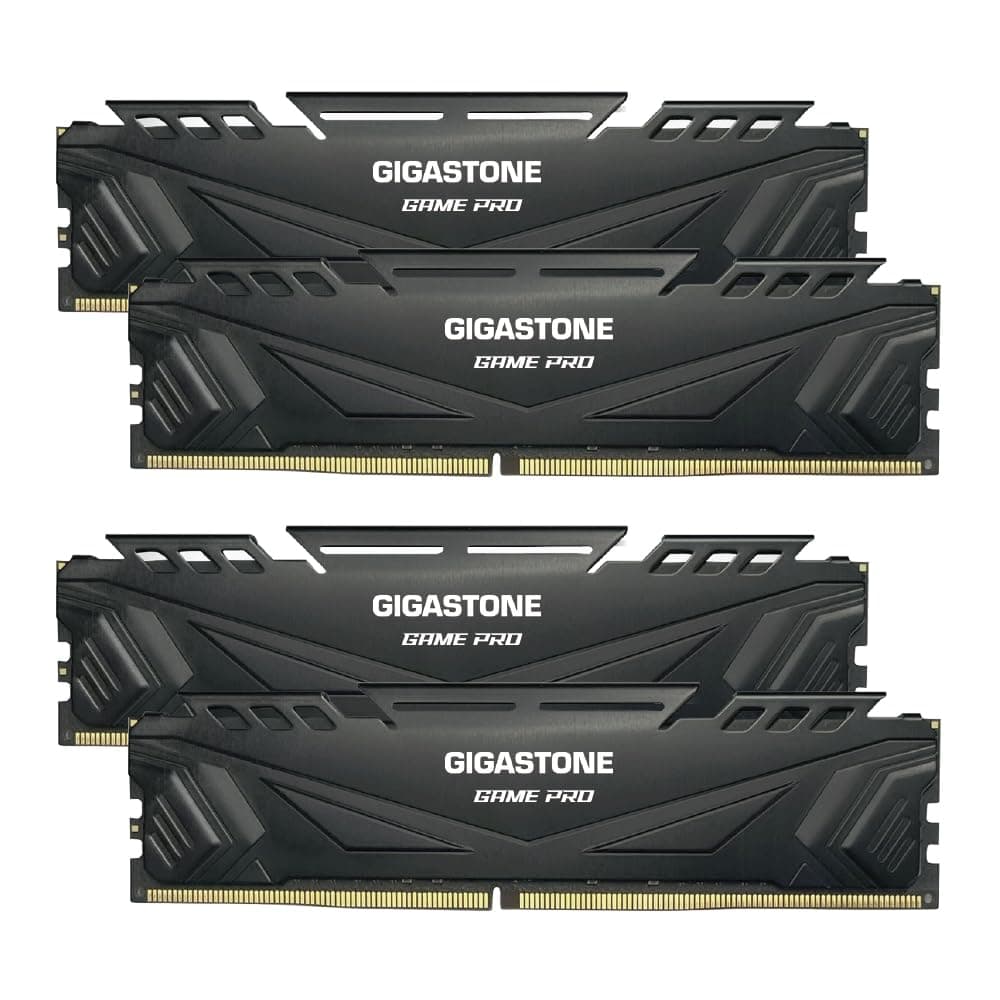 【DDR5 RAM】GIGASTONE Game PRO 128GB Kit (4x32GB) DDR5 6400MHz PC5-51200 CL40-40-40-84 Intel XMP 3.0 AMD Expo 1.35V UDIMM 288 Pin Unbuffered Non ECC High Performance Gaming Desktop Memory - Schwarz