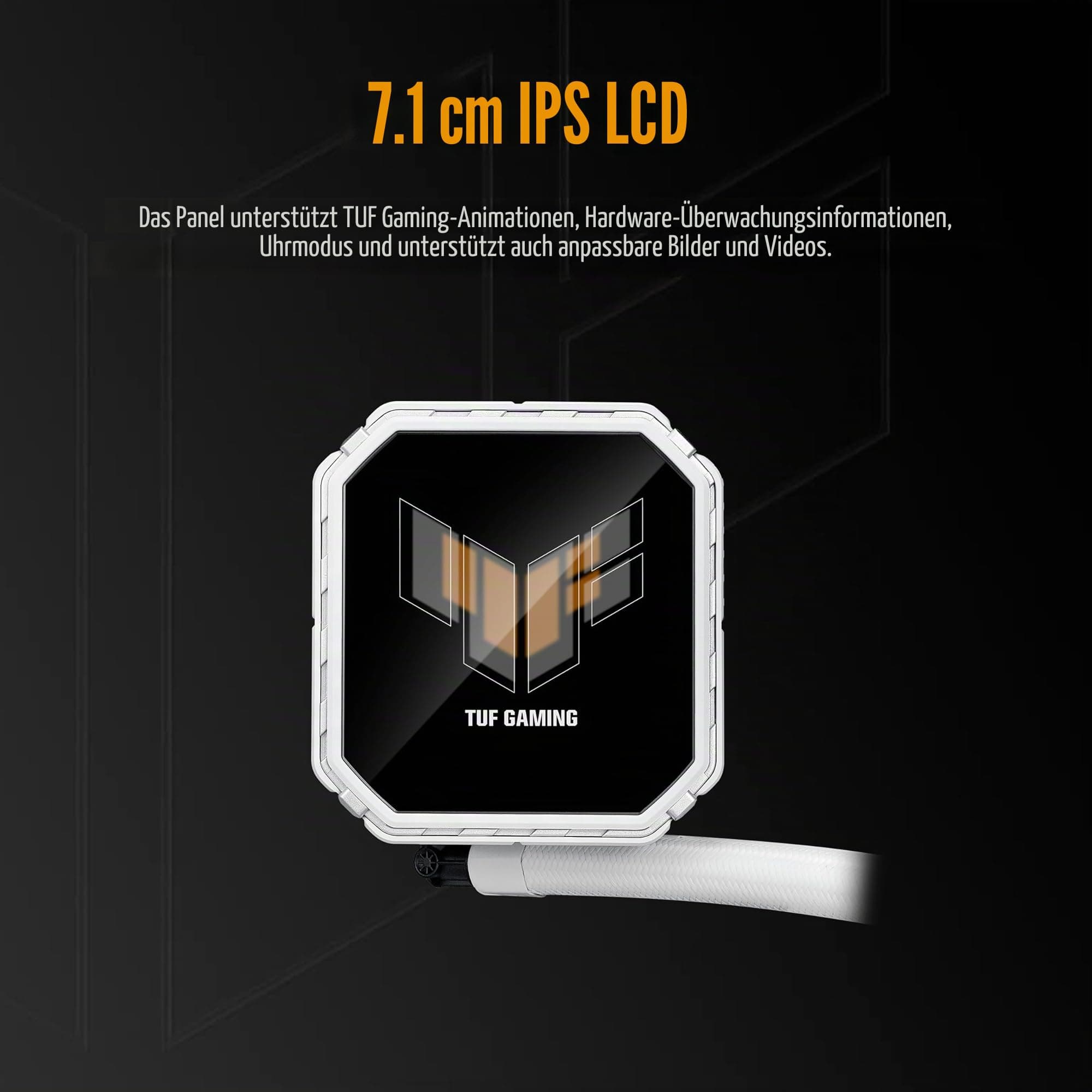 ASUS TUF Gaming LC III 360 ARGB LCD White All-in-One-Flüssig-CPU Wasserkühlung (drei ARGB Lüfter, 2,8" IPS-LCD für GIFs und MP4, Intel LGA 1851, 400mm-Schläuche, 1700, 1200, AMD AM5 und AM4, Weiß) Bild 3