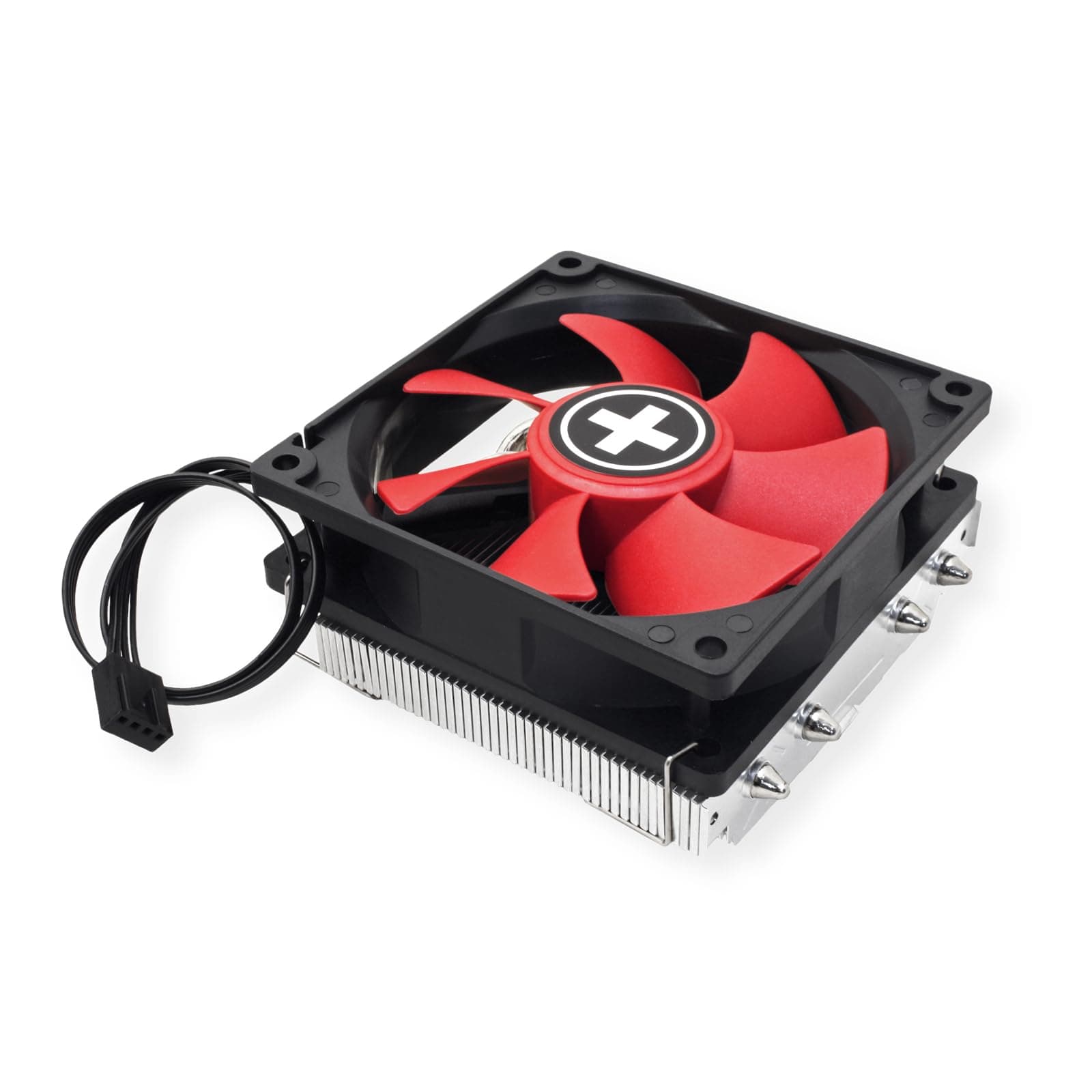 Xilence I404T Intel CPU Kühler, Top Blow, 92mm PWM Lüfter, 125W TDP, rot/schwarz/silber Bild 3