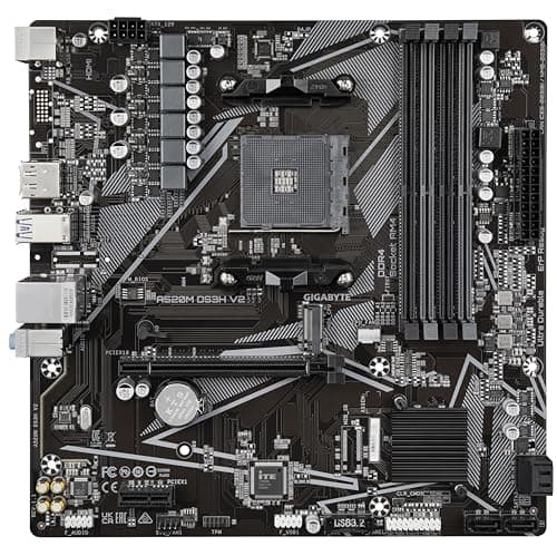 GIGABYTE A520M DS3H V2 Mainboard - Unterstützt AMD Ryzen 5000 Serie AM4 CPUs, bis zu 4733 MHz DDR4 (OC), PCIe 3.0 x16, GbE LAN, USB 3.2 Gen 1 Bild 6