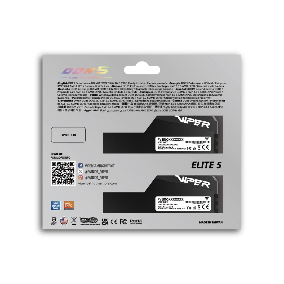 Patriot Viper Elite 5 Ultra Gaming DDR5 RAM 64GB (2X32GB) 6400MT/s CL32 1.4v UDIMM Desktop Gaming Arbeitsspeicher Kit Kompatibel mit Intel XMP AMD EXPO - VEU564G6432K Bild 5