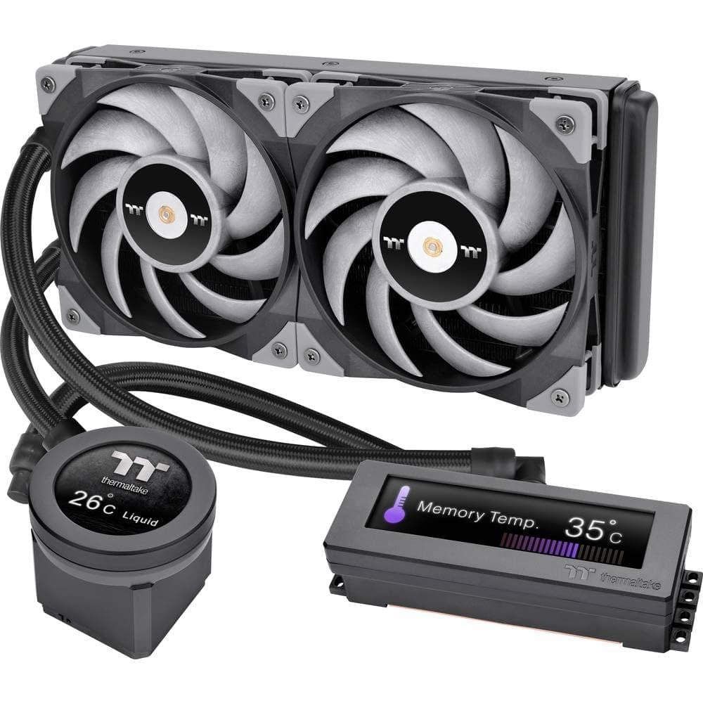 Thermaltake Floe RC Ultra 240 | 240‑mm AIO CPU‑ & RAM‑Wasserkühlung | 2,1″ LCD‑Display | GIF‑Unterstützung | TT RGB Plus 2.0 | Zwei 120‑mm ARGB PWM‑Lüfter Bild 2