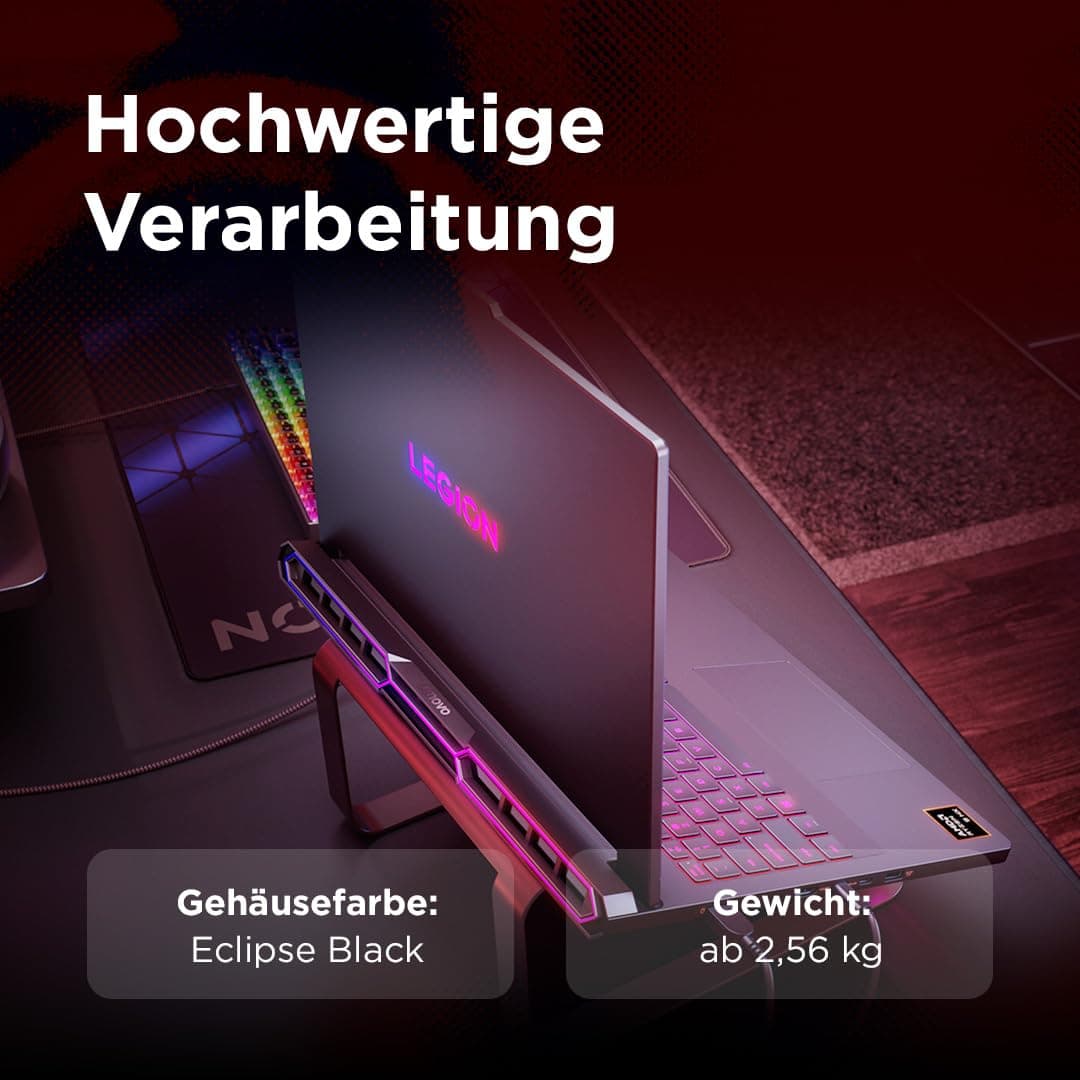 Lenovo Legion Pro 7 Gaming AI Laptop | 16" WQXGA OLED 240Hz Display | AMD Ryzen 9 9955HX3D | 32GB RAM | 1TB SSD | NVIDIA GeForce RTX 5080 | Windows 11 | QWERTZ | Schwarz | 3 Monate GamePass Bild 7