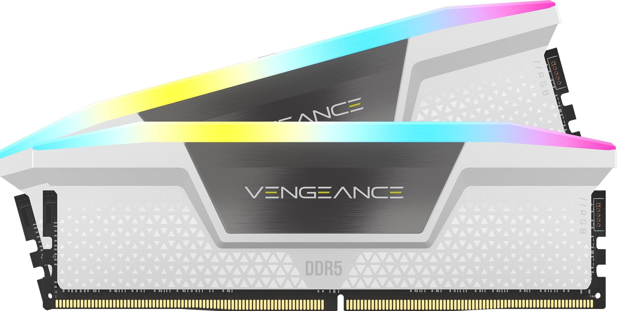 CORSAIR Vengeance RGB DDR5 RAM 32GB (2x16GB) Bis zu 6400MHz CL32-40-40-84 1.40V AMD EXPO Intel XMP 3.0 Desktop-Arbeitsspeicher – Weiß (CMH32GX5M2B6400Z32W)