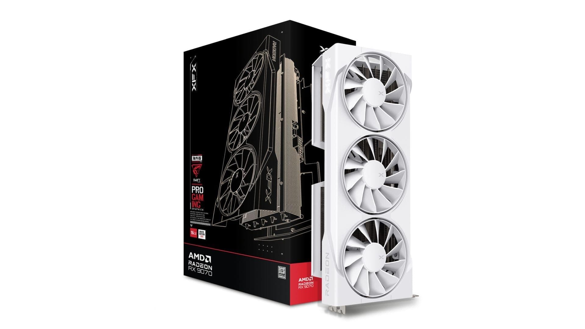 XFX Swift AMD Radeon RX 9070 OC White Triple Fan Gaming Edition Grafikkarte mit 16 GB GDDR6 HDMI 3xDP, AMD RDNA™ 4 (RX-97SWFB3W9) Bild 2