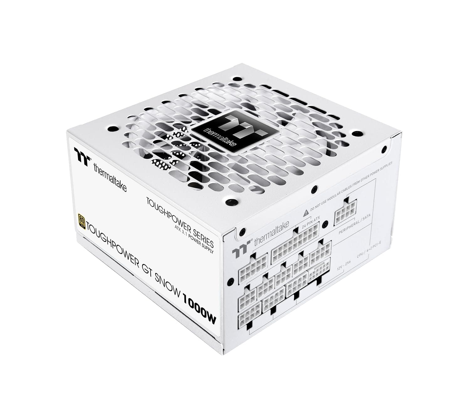 Thermaltake Toughpower GT Snow 1000W | ATX 3.1 | 80 Plus Gold | vollmodular | PCIe 5.1 12V-2x6 (12+4) | Smart Zero Fan sehr leise | Snow (Weiß) 1000W Weiß