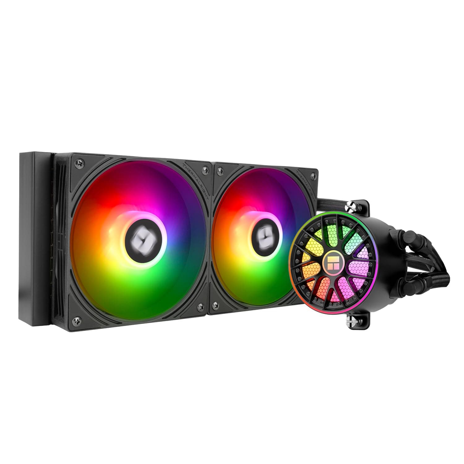 TR-AQUA ELITE 240 V6 ARGB Black AIO CPU Lüfter, ARGB PWM mit 2000RPM, für Intel LGA1150/1151/1155/1156/1200/2011/1700/1851, AMD AM4/AM5, 240 mm Gehäuse AIO O Radiator 240mm 240-black