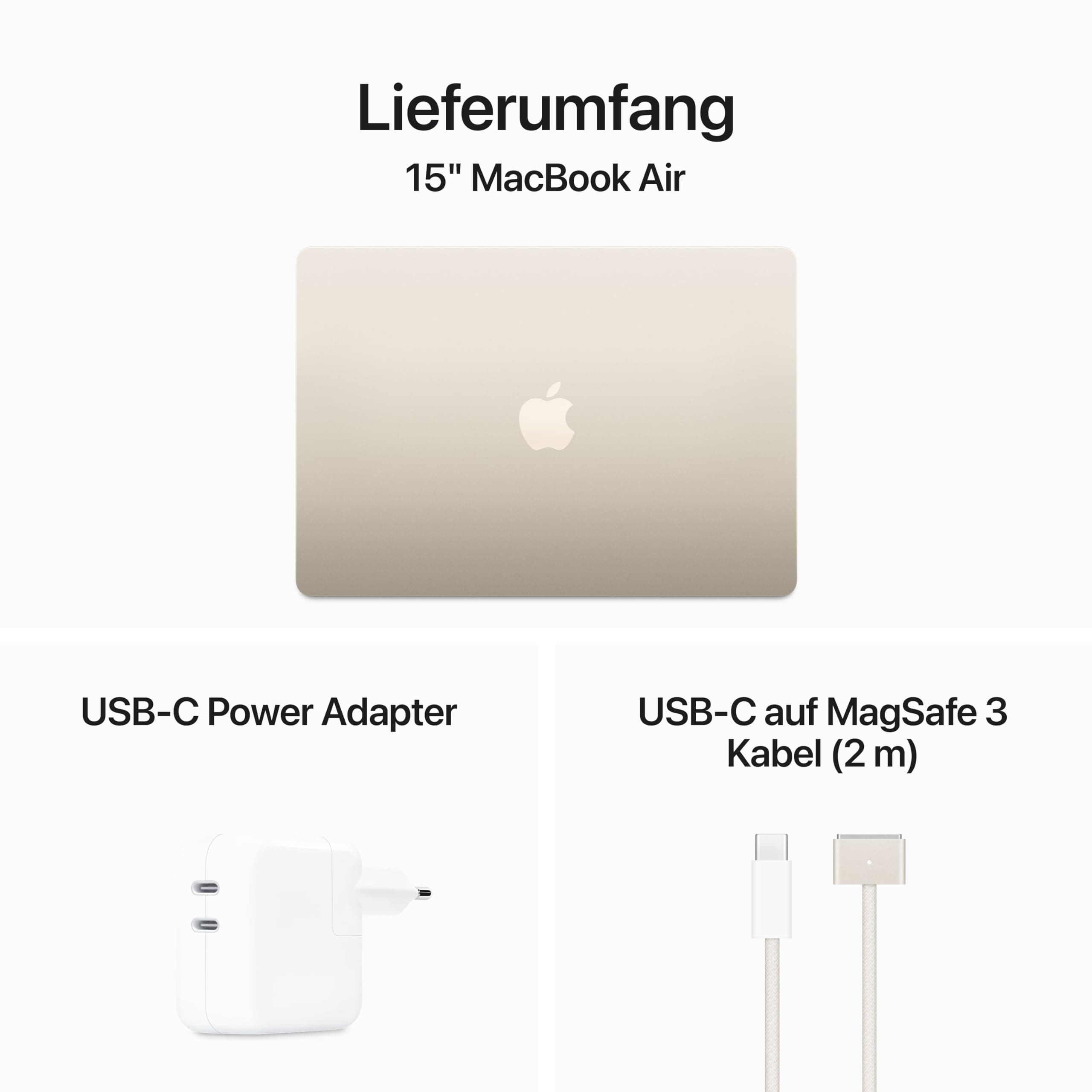 Apple 2024 15" MacBook Air Laptop mit M3 Chip: 15,3" Liquid Retina Display, 8 GB gemeinsamer Arbeitsspeicher, 256 GB SSD Speicher, beleuchtete Tastatur, 1080p FaceTime HD Kamera, Touch ID, Polarstern Polarstern 8 GB Gemeinsamer Arbeitsspeicher 256 GB SSD Bild 6