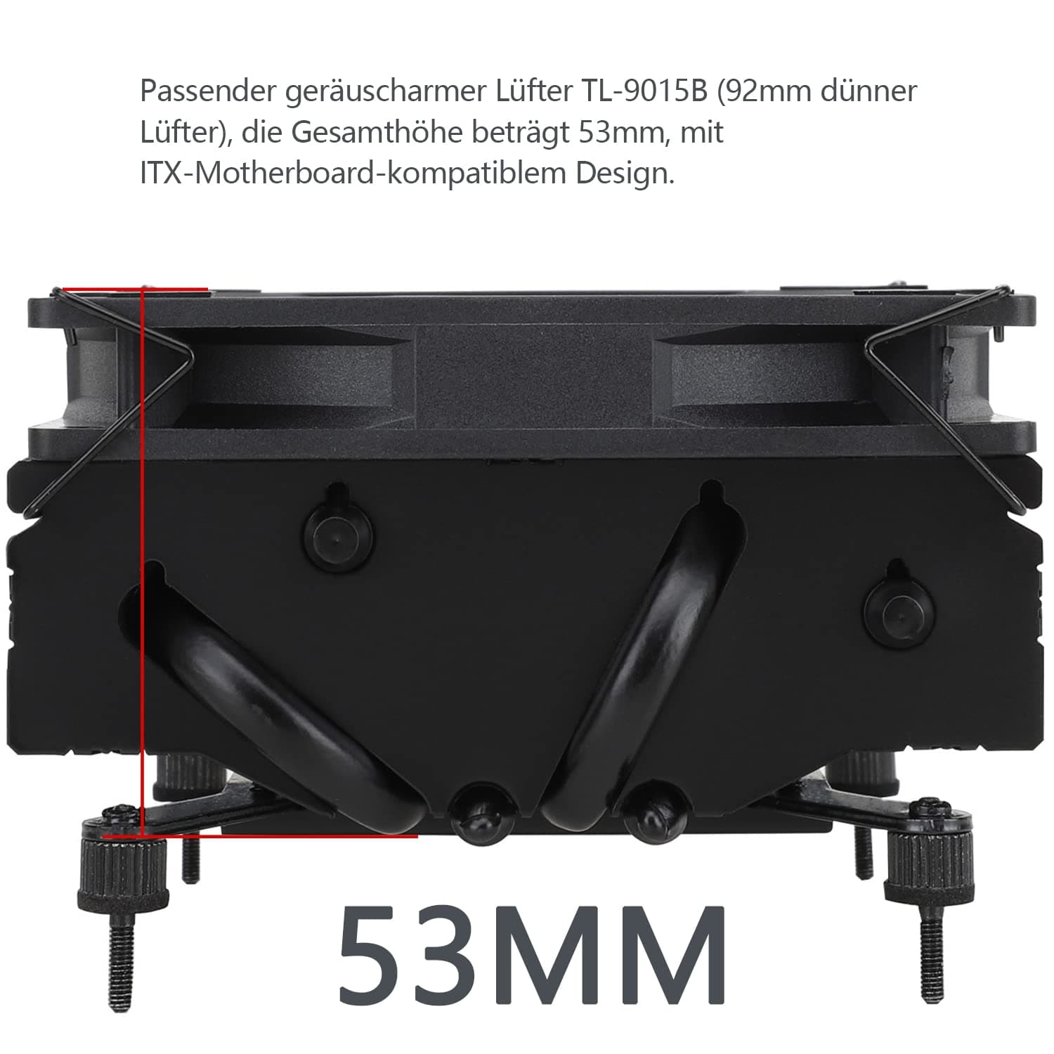Thermalright AXP90-X53 Black Low Profile CPU-Luftkühler, 53mm Höhe, TL-9015B Slin PWM Lüfter, AGHP Technologie, für AMD AM4/Intel 1150/1151/1155/1156/1200 AXP90 X53 Black 53mm Bild 7