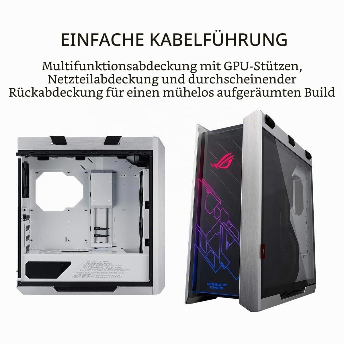 ASUS ROG Strix Helios White Edition Gaming Gehäuse (RGB, EATX/ATX, GPU, Aluminium, Aura Sync, 420mm-Radiatorunterstützung) weiß Bild 5