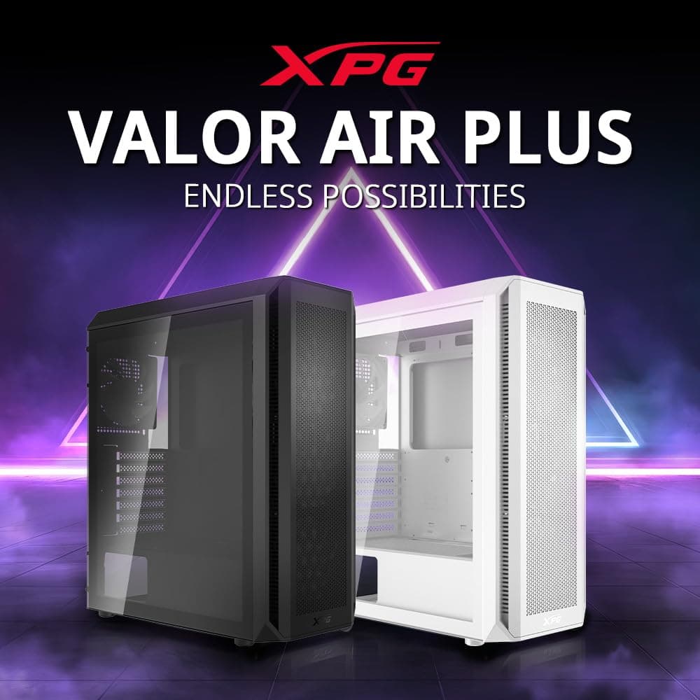XPG by ADATA - Valor Air Plus - Black ATX Mid Tower PC Case with 4 x ARGB Fans, VGA Support up to 340mm, CPU Cooler Support up to 160 mm - VALORAIRPLUSMTA-BKCWW Bild 4