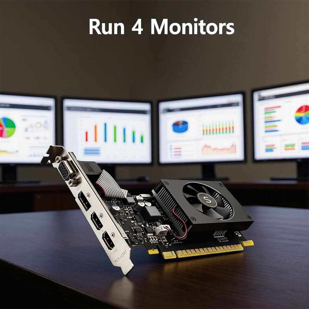 GT 730 4GB Grafikkarte, 2 HDMI, DisplayPort, VGA, DDR3 64-bit, Low Profile Grafikkarten PC, Computer GPU, Low Power, PCI Express x8, DirectX 12 GT 730 4GB 64-bit Bild 8