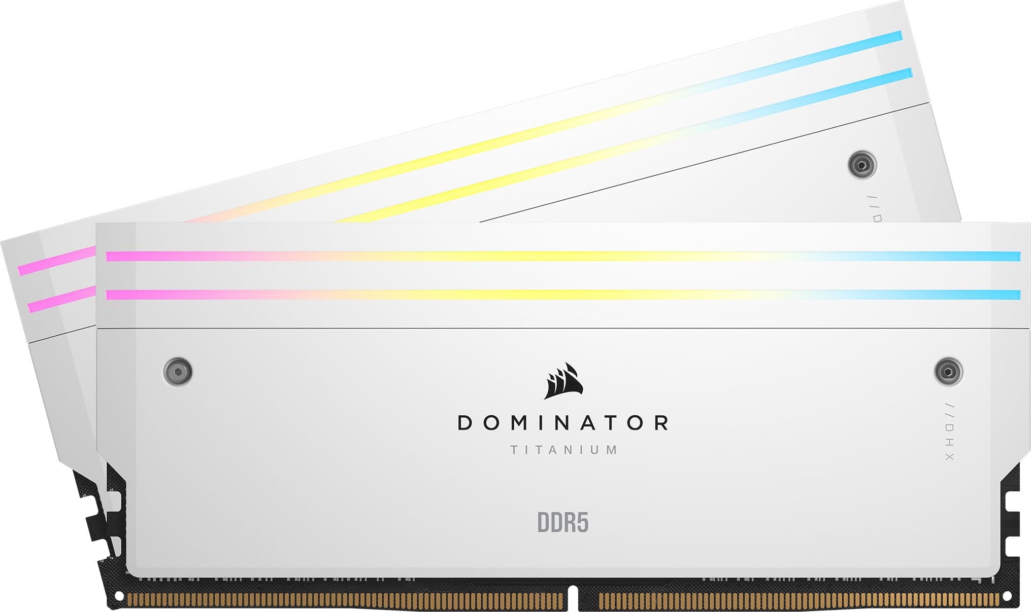 CORSAIR Dominator Titanium RGB DDR5 RAM 96GB (2x48GB) Bis zu 6400MHz CL32 Intel XMP 3.0 Desktop-Arbeitsspeicher – Weiß (CMP96GX5M2B6400C32W) 96GB (2x48GB) Weiß