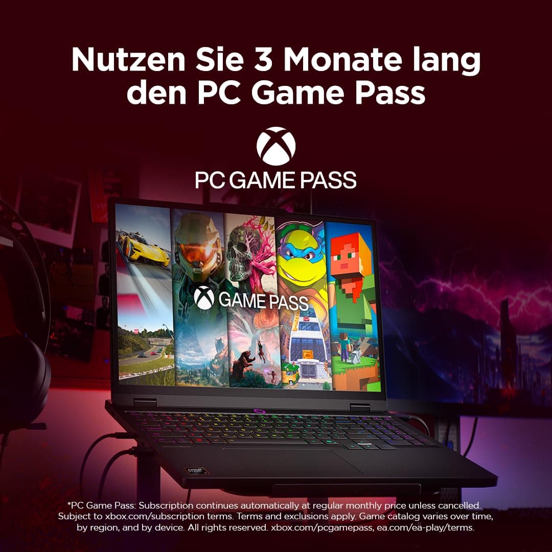 Lenovo Legion 5 Gaming AI Laptop | 15.1" WQXGA 165 Hz OLED Display | NVIDIA GeForce RTX 5060 | AMD Ryzen AI 7 350 | 16GB RAM | 1TB SSD | Win11 | QWERTZ | Eclipse Black | 3 Monate GamePass Bild 5