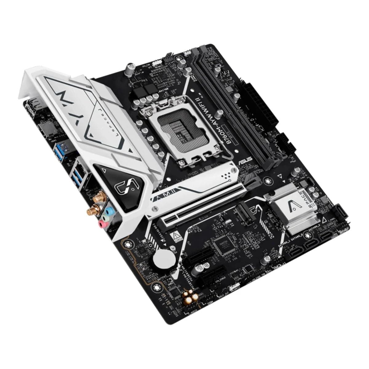 ASUS B760M-AYW WiFi II, Motherboard Intel mATX, LGA 1700, DDR5-Slot, PCIe 5.0, Zwei M.2-Steckplätze, Ethernet Realtek 2,5 GB, Wi-Fi 6, HDMI 2.1, SATA 6 Gbit/s, vordere USB-Anschlüsse 5 Gbit/s, Aura Bild 7