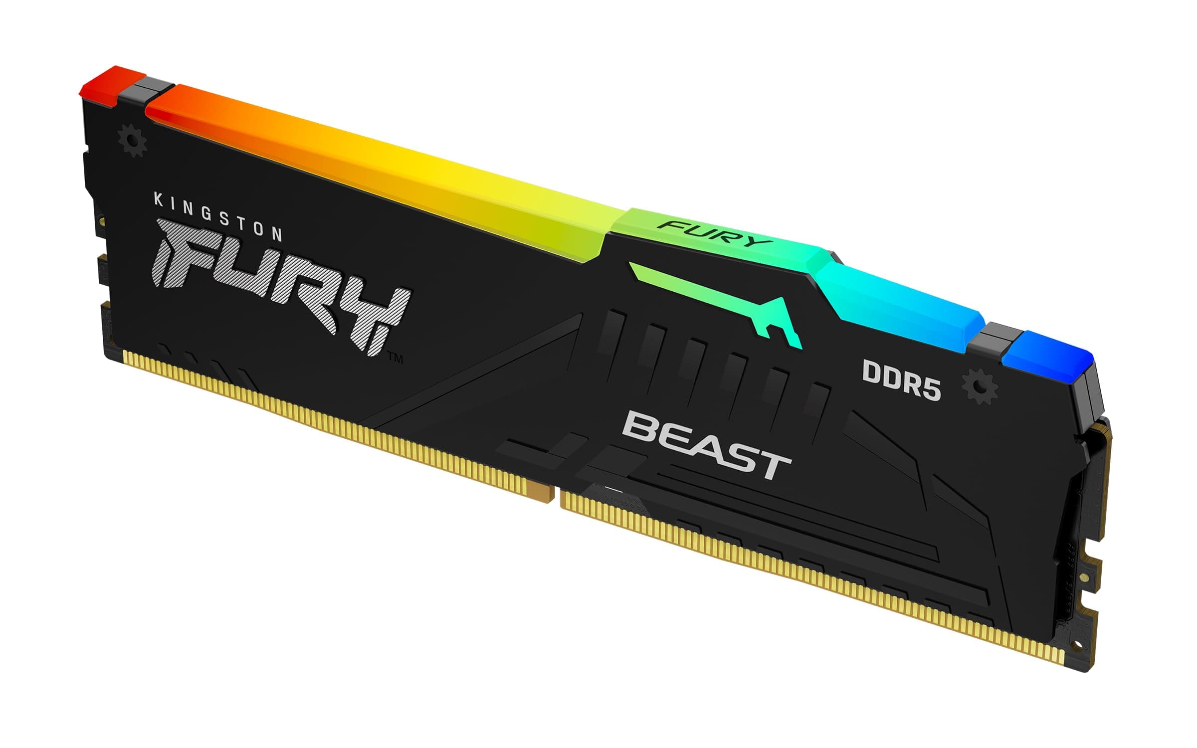 Kingston FURY Beast Schwarz RGB 16GB 6000MT/s DDR5 CL36 DIMM Desktop Gaming Speicher Einzelnes Modul AMD EXPO/ Intel XMP - KF560C36BBE2A-16 Bild 2