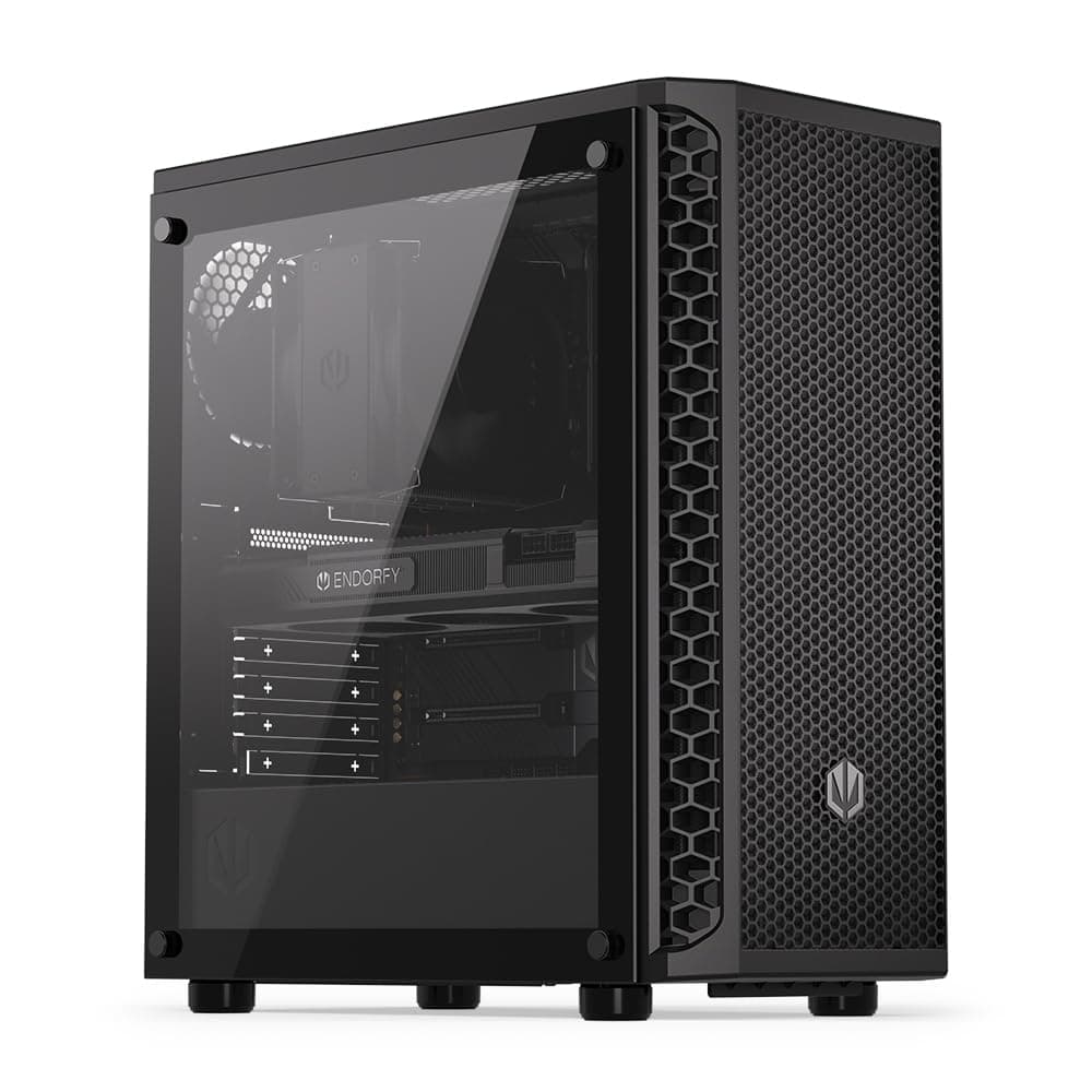 ENDORFY Signum 300 Air PC Gehäuse ATX mit Tempered Glass, 4X Stratus 120 PWM, Mesh Front, Unterstützung für 360 mm Radiator, GPU bis 350 mm, Schwarz Signum 300 Air (4x120mm fans)