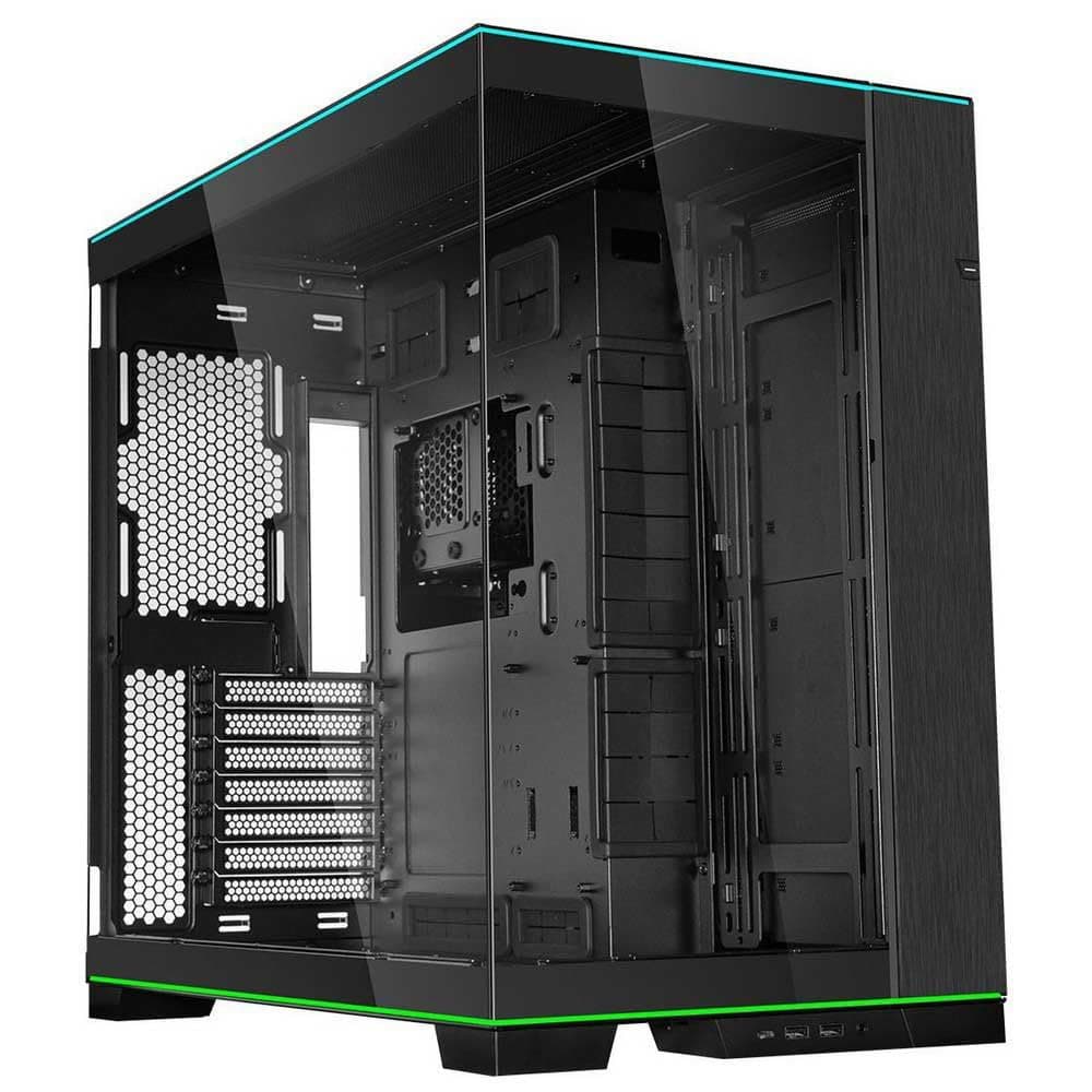 Lian Li O11D EVO RGB Schwarz | ATX PC-Gehäuse aus Stahl, Aluminium & Tempered Glass, 455 mm GPU, 420 mm Radiatoren, integrierte RGB-Beleuchtung Bild 2