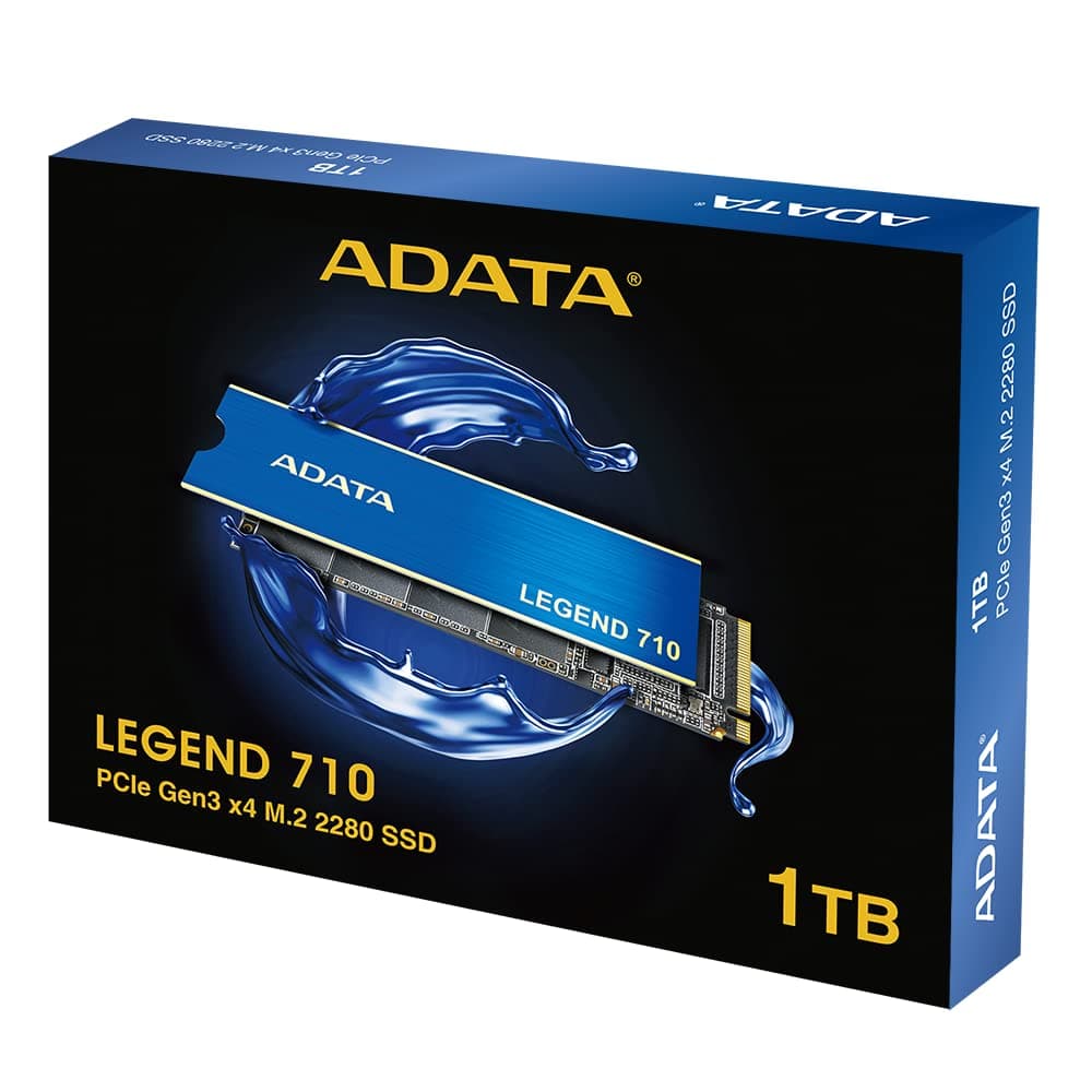 ADATA SSD Legend 710 M.2 1TB PCIe Gen3x4 2280 (2.400/1.800MB), Unterstützt NVMe 1.4, LDPC- und AES-256-Bit-Verschlüsselung, Schwarz Bild 3