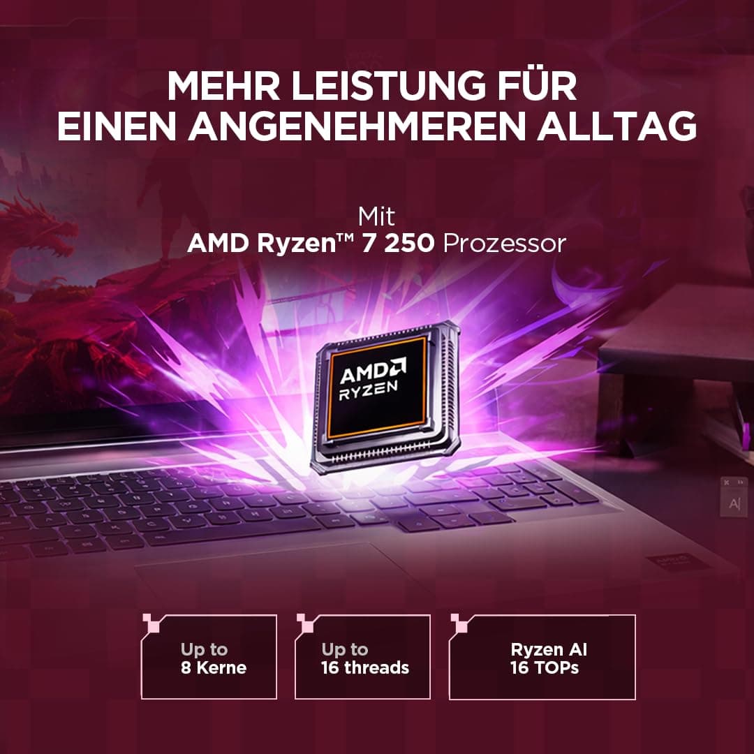 Lenovo LOQ Gaming AI Laptop | 15.3" WUXGA 165Hz Display | AMD Ryzen 7 250 | 16GB RAM | 1TB SSD | NVIDIA GeForce RTX 5060 | Windows 11 | QWERTZ | Grau | 3 Monate GamePass Bild 5