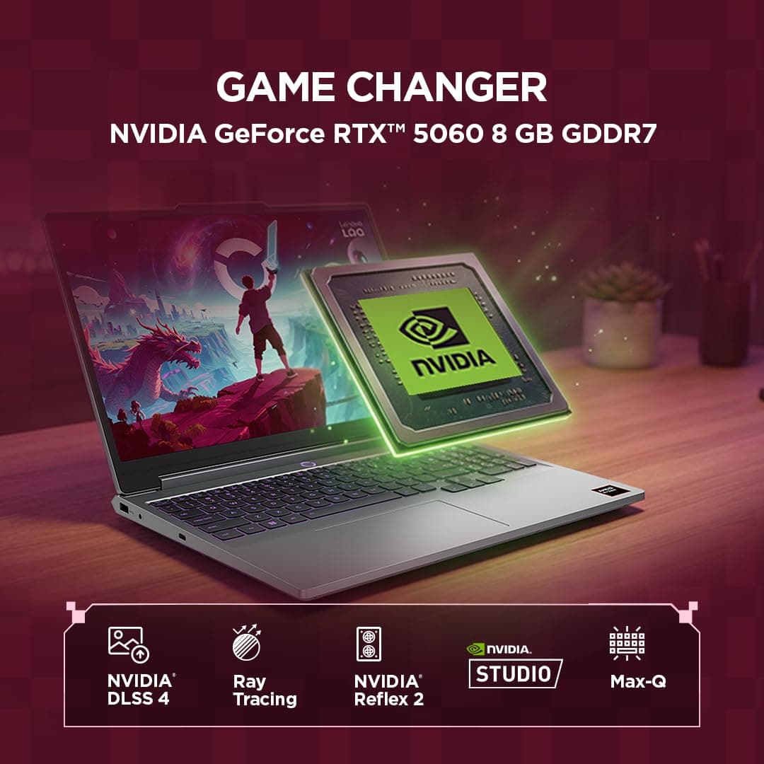 Lenovo LOQ Gaming AI Laptop | 15.3" WUXGA 165Hz Display | AMD Ryzen 7 250 | 16GB RAM | 1TB SSD | NVIDIA GeForce RTX 5060 | Windows 11 | QWERTZ | Grau | 3 Monate GamePass Bild 6