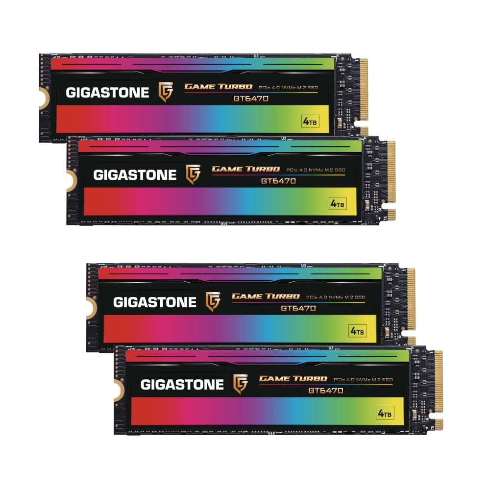 Gigastone M.2 SSD 4TB (4er-Pack) NVMe SSD Bis zu 7,300MB/s M.2 2280 PCIe Gen4 Ultraschnelle Interne Gaming SSD Laufwerk Spielen Videoschnitt Kompatibel mit Laptop und Desktop Speicher GT6470 Bild 2