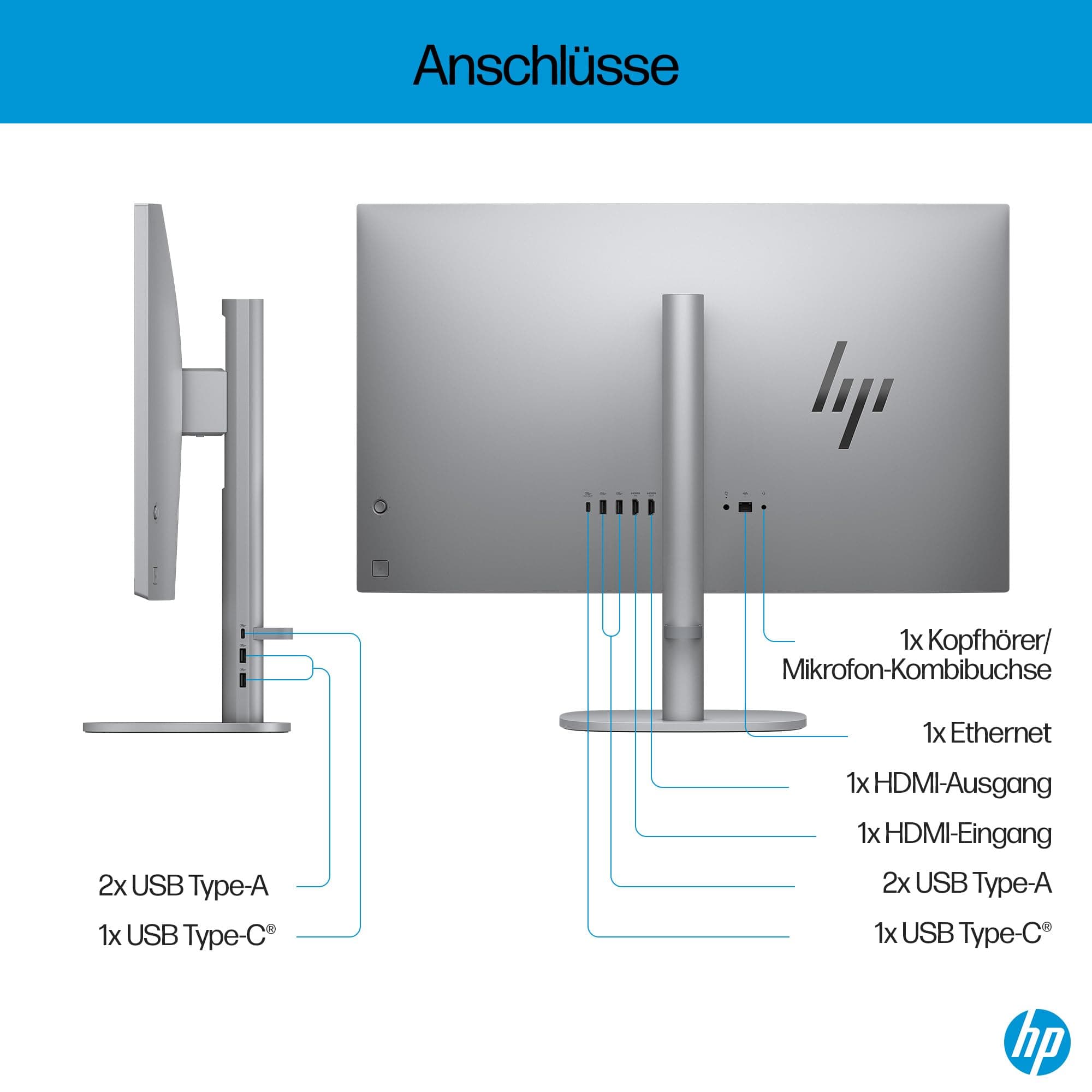 HP OmniStudio X 27-cs0273ng All-in-One KI PC, 27 Zoll Entspiegeltes FHD-Display, Intel Core Ultra 7 155H, 16 GB DDR5-SDRAM, 1 TB SSD, Intel Arc Graphics, Windows 11 Home, QWERTZ Tastatur, Silber Intel Core Ultra 7 155H 27 Zoll FHD Intel Arc Graphics Bild 6