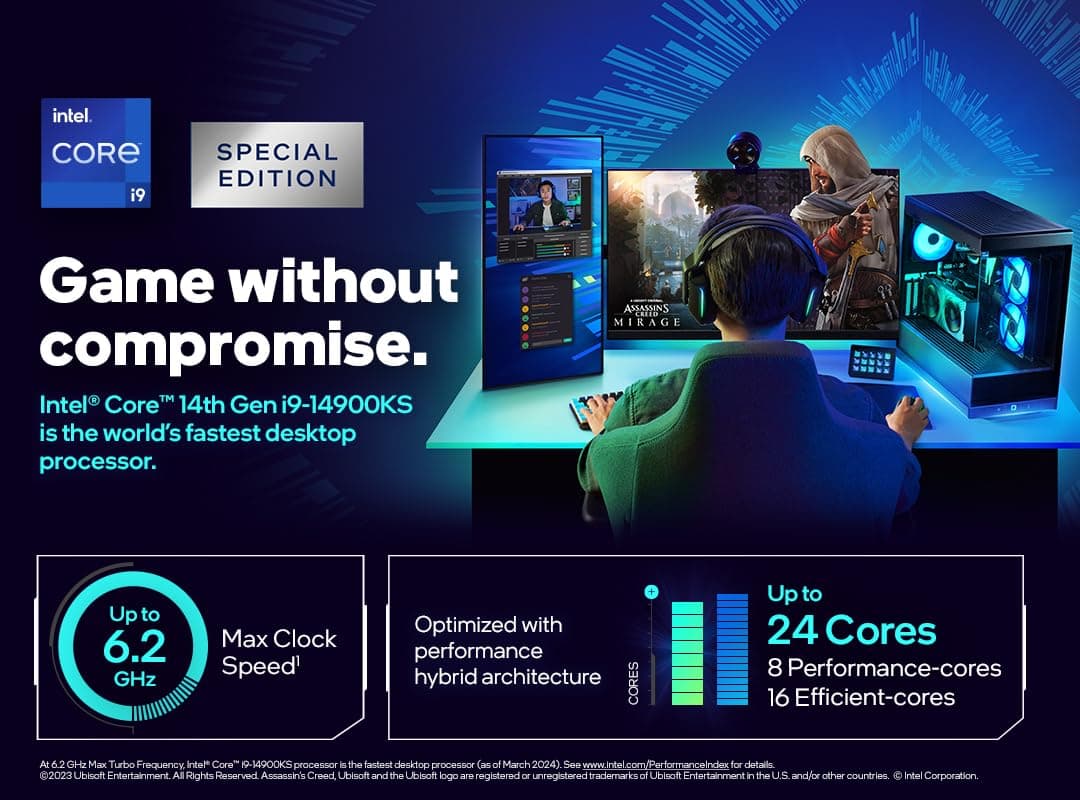 Intel® Core™ i9 Desktop-Prozessor 14900KS 24 Kerne (8 P-cores und 16 E-cores) 36 MB Cache, bis zu 6,2 GHz i9-14900KS Bild 3