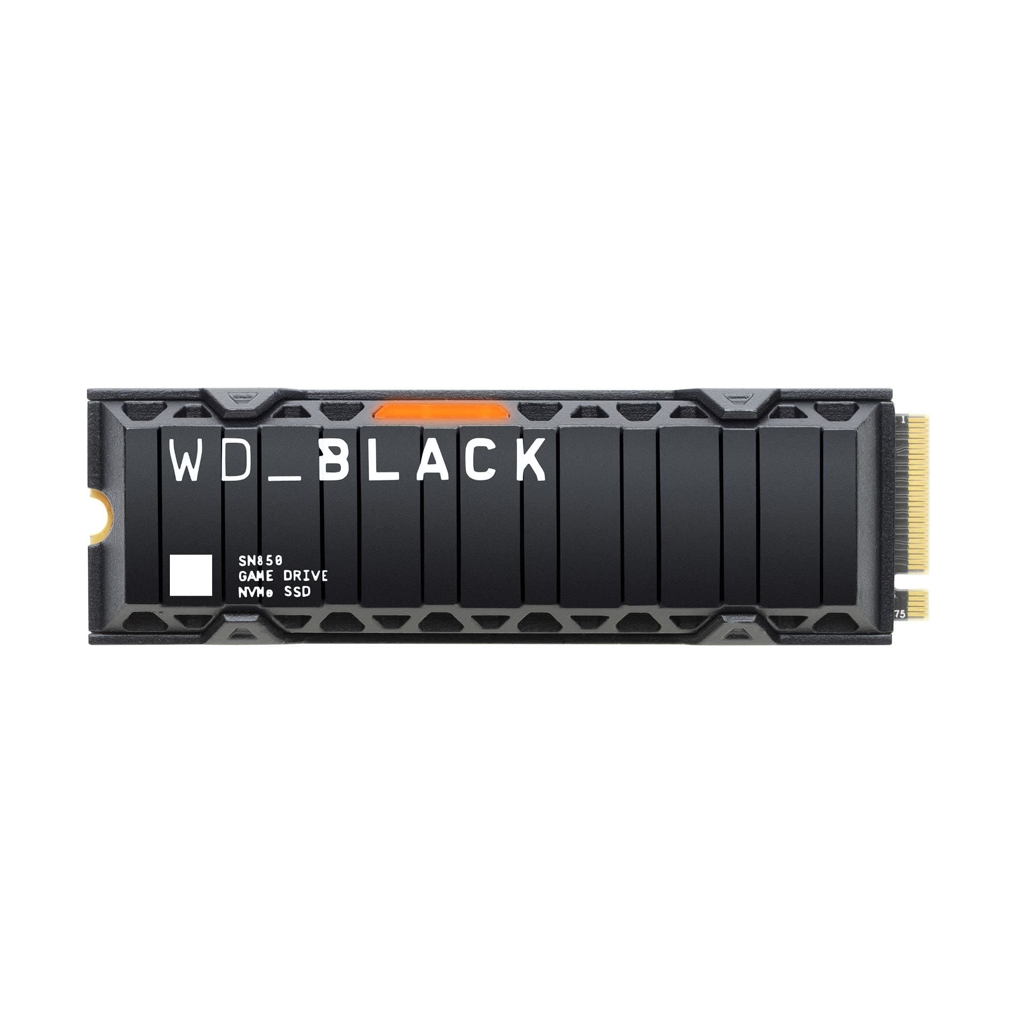 WD_BLACK SN850 mit Heatsink 500GB NVMe interne Gaming SSD; PCIe Gen4 Technologie, bis zu 7000 MB/s Lesen, M.2 2280, Works with PlayStation 5 (ab Softwareversion 21.02-04.00.00) 500 GB Heatsink
