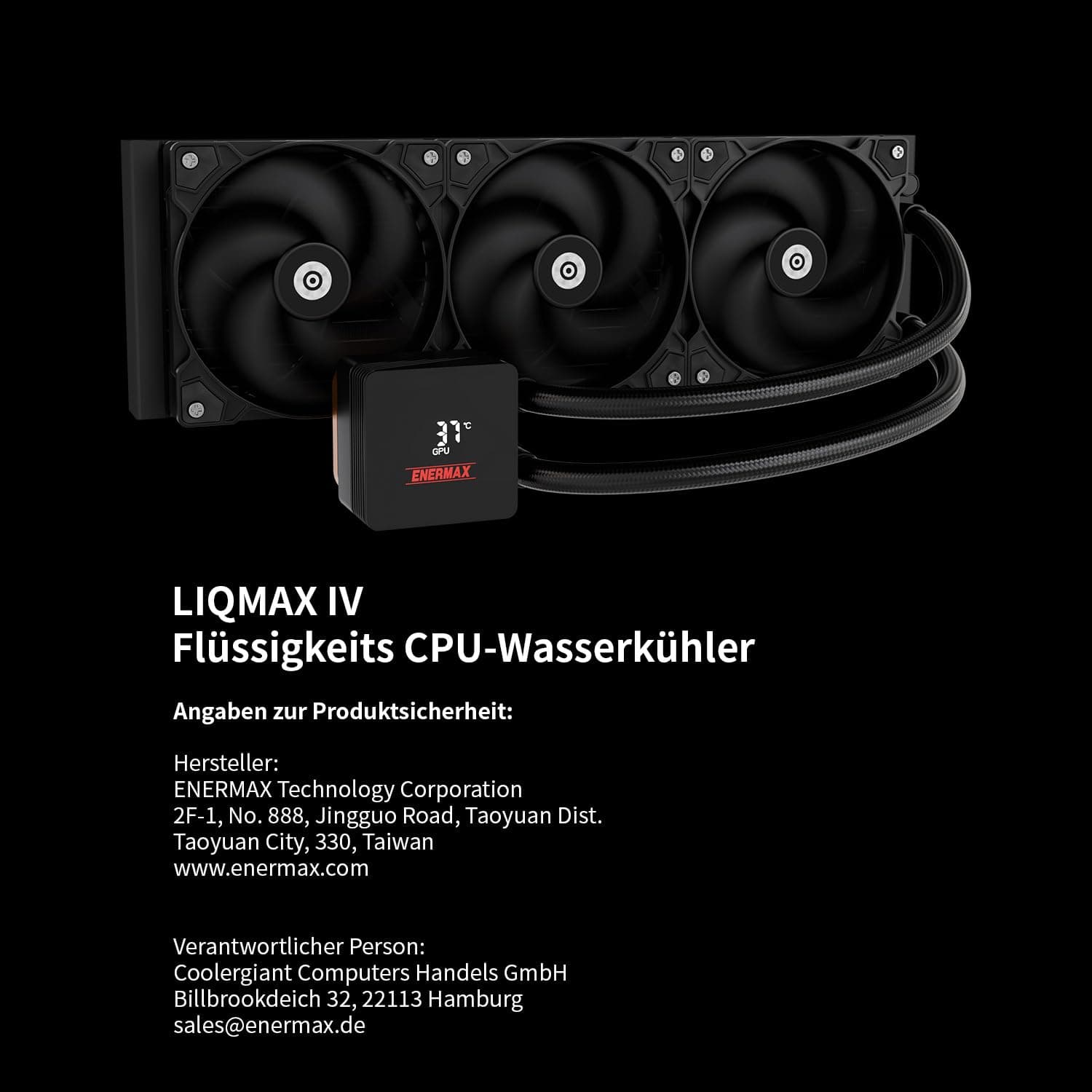 ENERMAX LIQMAX IV 120mm AIO CPU Wasserkühlung|Dual Chamber|TDP 320W+|Intel LGA 1851/1700/115x/2066| AMD AM5/AM4 |Digital Anzeige |1x 120 PWM Performance Flow Fan|ELC-LMIV120-SF Bild 3