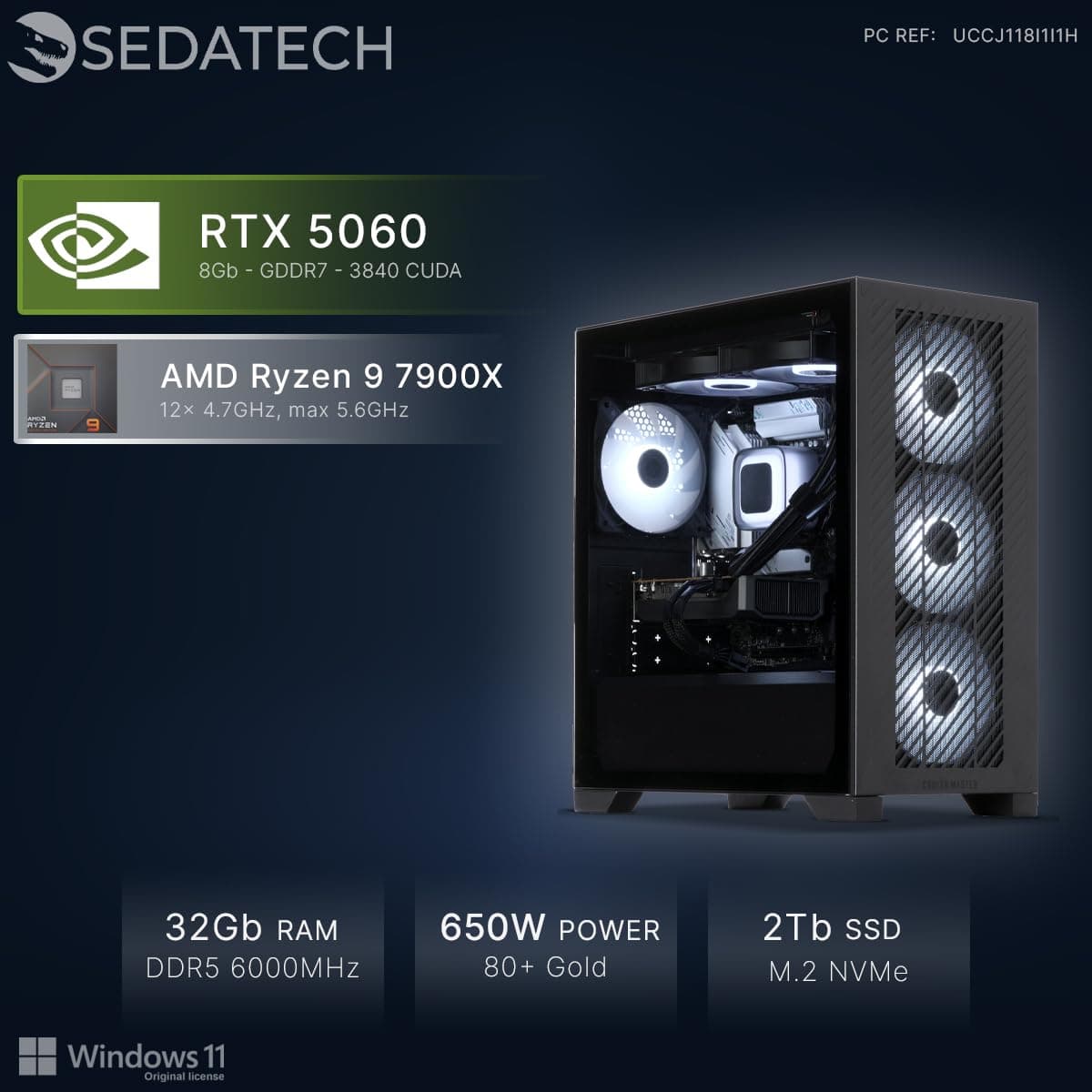 Sedatech Wasserkühlung Gaming PC • RTX 5060 | AMD Ryzen 9 7900X | 32GB DDR5 | 2TB SSD M.2 | WLAN 6E | BT 5.3 | Win 11 15) Ryzen 9 7900X - RTX5060 - 32Gb 05) Ryzen 9 7900X - RTX5060 - 32Gb Bild 3