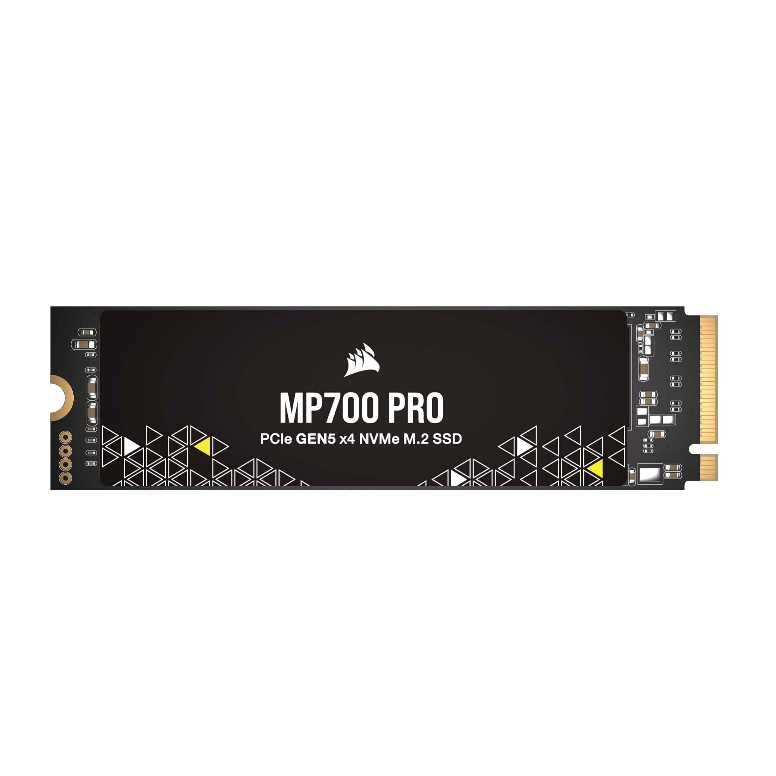 Corsair MP700 PRO 2TB M.2 PCIe Gen5 x4 NVMe 2.0 SSD - M.2 2280 - Bis zu 12.400MB/sec Sequentielles Lesen - High-Density TLC NAND - Schwarz Bild 2