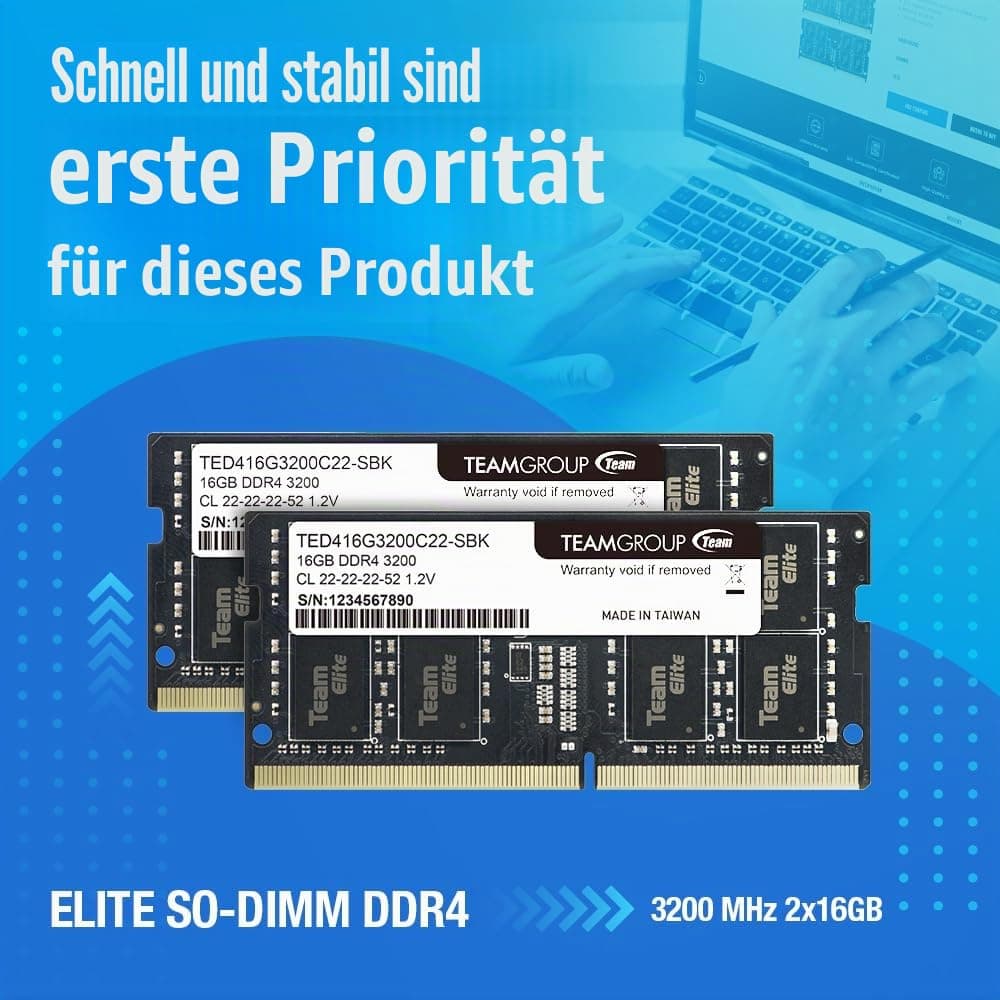 Memoria SODIMM DDR4 3200 32GB C22 Team Elite 32GB Classic multicolour Bild 3