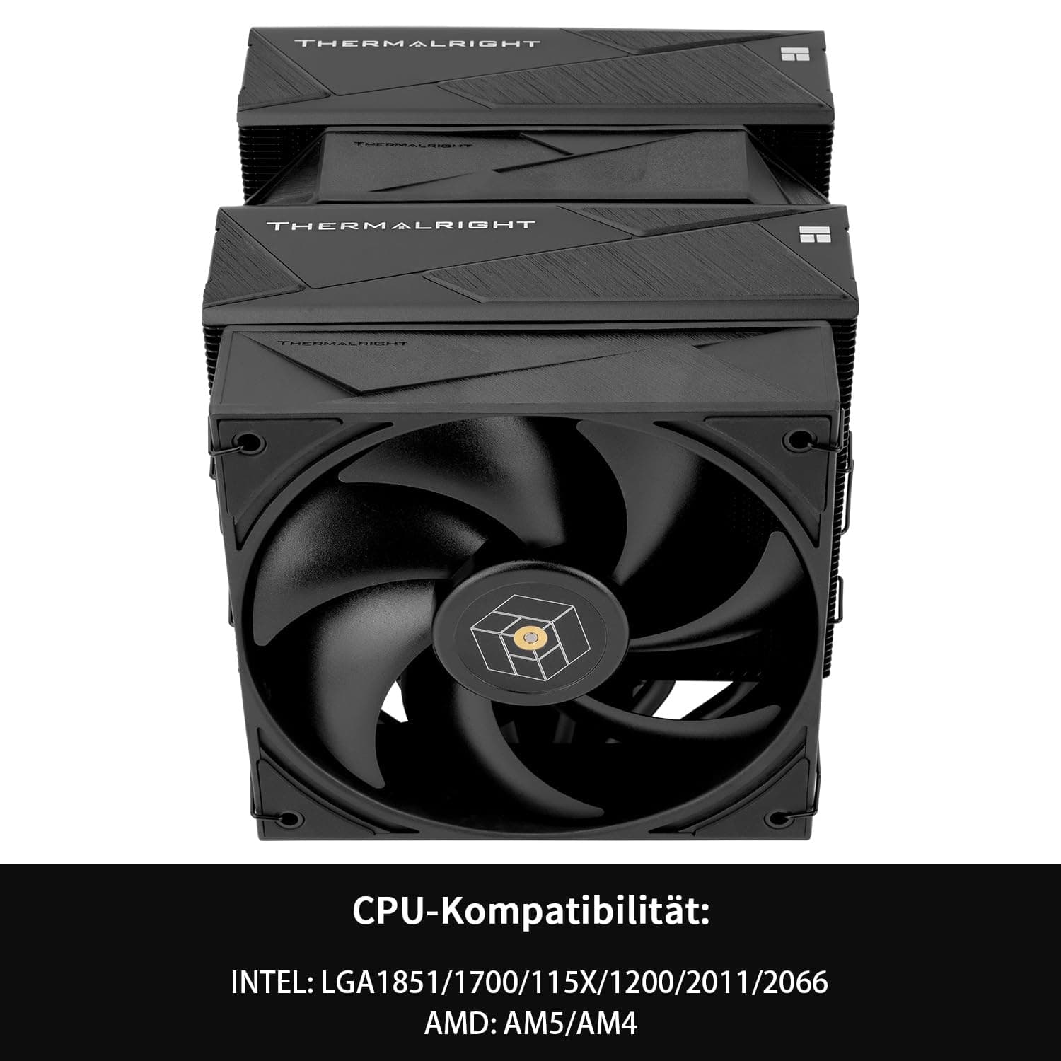 TR Royal Pretor 130 CPU-Luftkühler Schwarz, Dual Computer Tower, CPU Kühler 6 Heatpipes, Dual PWM Lüfter, AM4/AM5/Intel lga1851/1700/1150/1551/2011 RP130 BLACK Bild 5