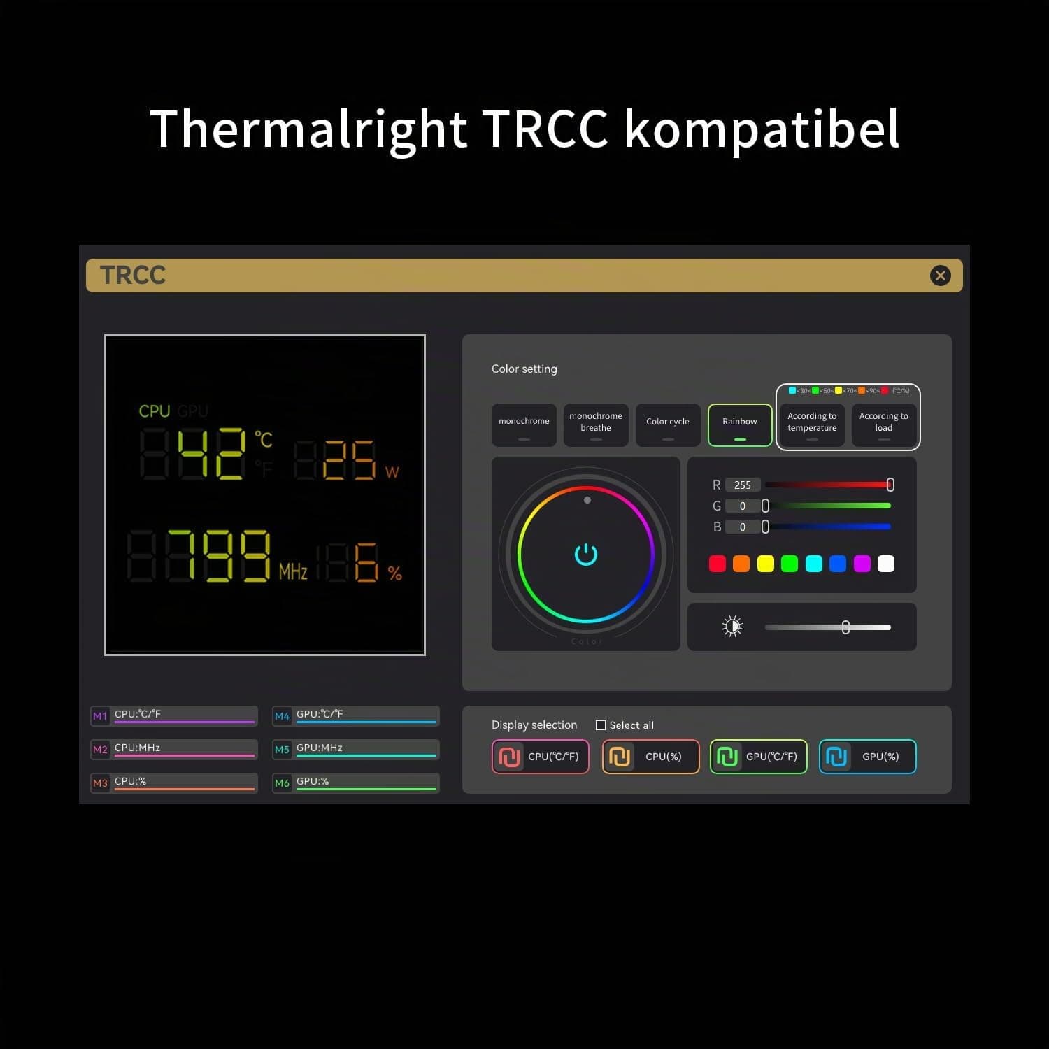 Thermalright Phantom Spirit 120 Digital EVO CPU Luftkühler,7 Heatpipes CPU Kühler,Dual 120mm PWM Lüfter, Digital Screen Top Cover, für AM4/AM5/Intel LGA1700/1851/1150/1151/1200, PC Kühlung Bild 7