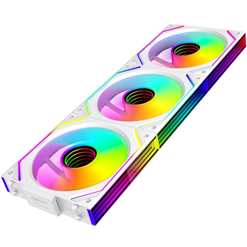 TZMRIT Interstellar-V2 Infinity Mirror ARGB PWM Lüfter 120mm Schwarz, RGB Lüfter 120 mm (White, Reverse-3PCS) White Reverse-3PCS