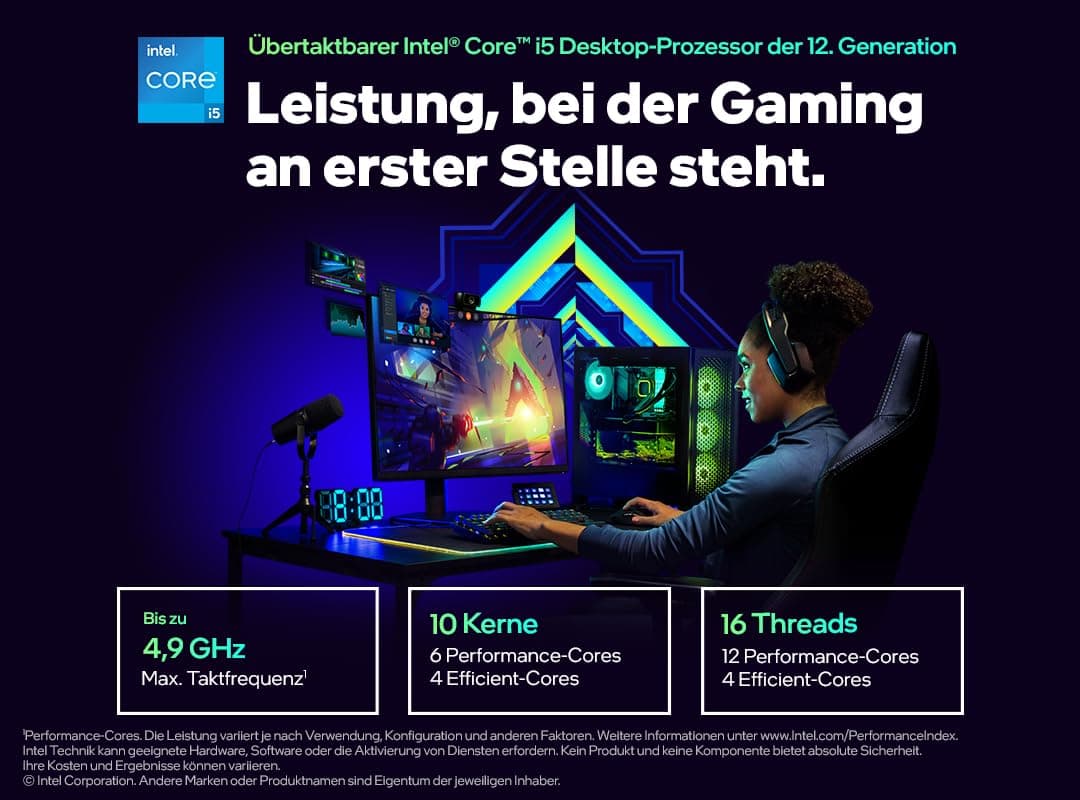 Intel® Core™ i5-12600K 12. Generation Desktop Prozessor (Schwarz, Basistakt: 3.7GHz Turboboost: 4.9GHz, 6 Kerne, LGA1700, RAM DDR4 und DDR5 bis zu 128GB) Bild 5