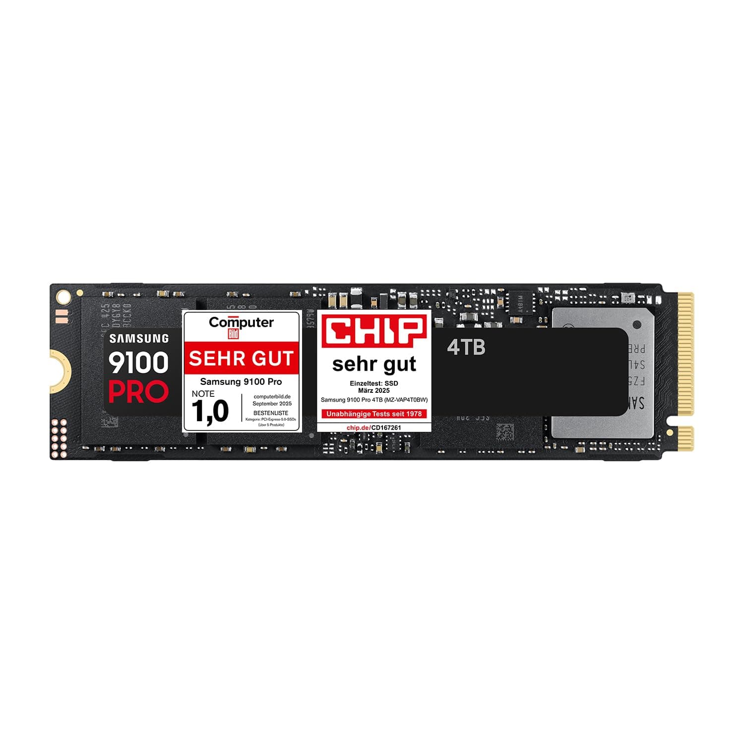 Samsung 9100 PRO NVMe M.2 SSD, 4 TB, PCIe 5.0, 14.800 MB/s Lesen, 13.400 MB/s Schreiben, Interne SSD für Gaming, Videobearbeitung und AI, Schwarz, MZ-VAP4T0BW Bild 2