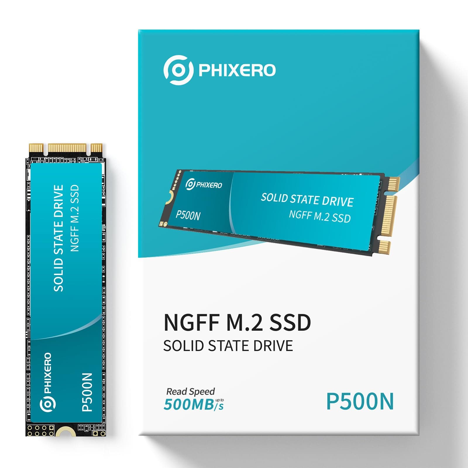 PHIXERO M.2 SATA SSD 2280 2TB, NGFF SATA III Interne SSD Festplatte, bis zu 500MB/s, kompakte Speicherlösung für Laptop, Desktop Bild 2