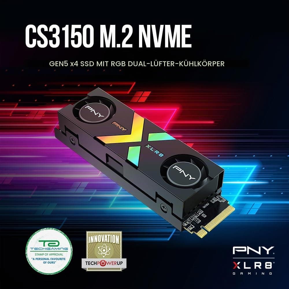 PNY CS3150 XLR8 Gaming Epic-X RGB™ 1TB M.2 NVMe Internal Solid State Drive (SSD) with RGB Heatsink - M280CS3150XHS-1TB-RB CS3150 1TB RGB Heatsink Bild 3