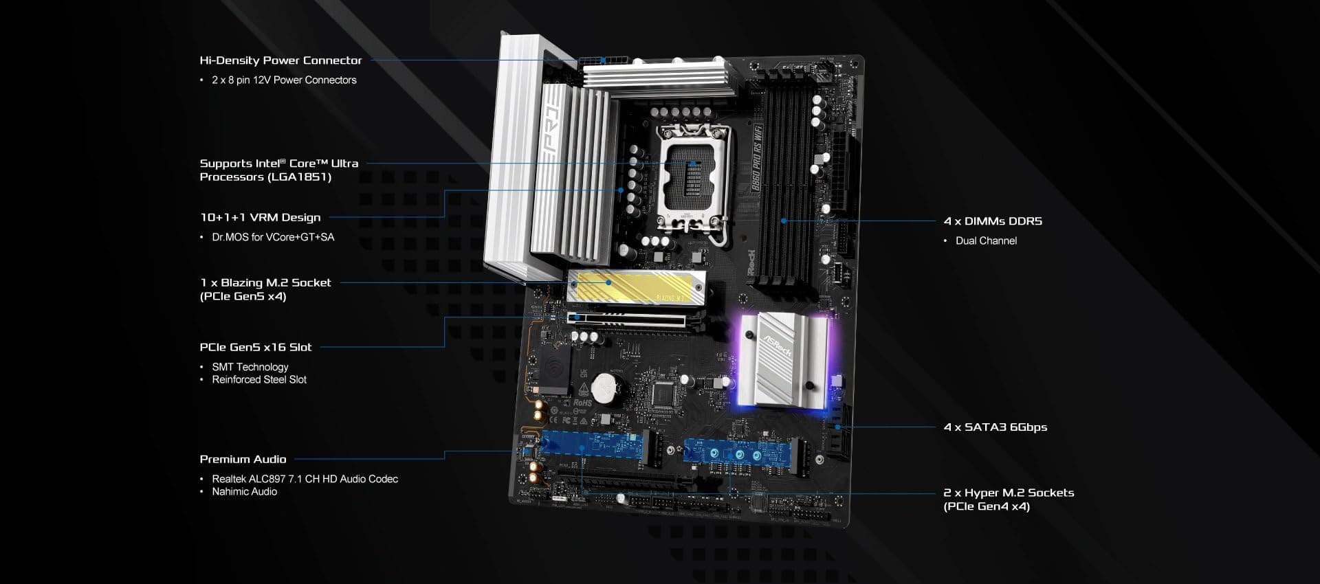 ASRock Mainboard B860 Pro RS WiFi Bild 6